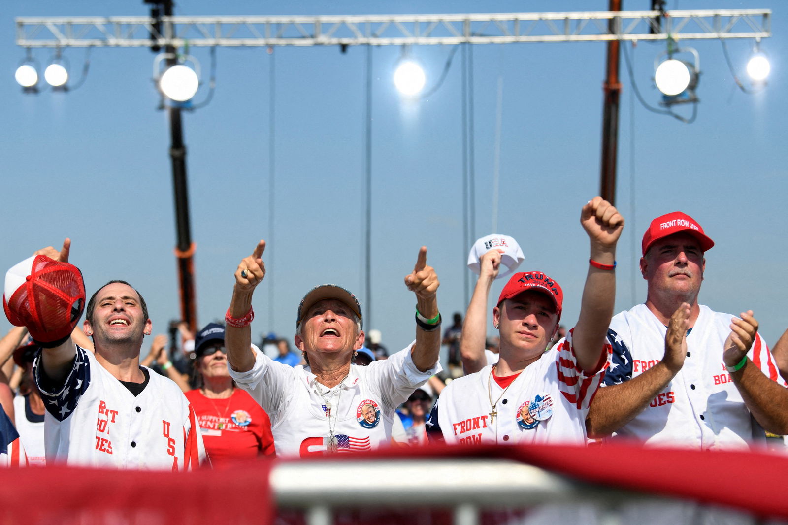 Supporters of former U.S. President Donald Trump cheer for Rep. Lauren Boebert at the Save America Rally in Mendon, Illinois, U.S. June 25, 2022. 