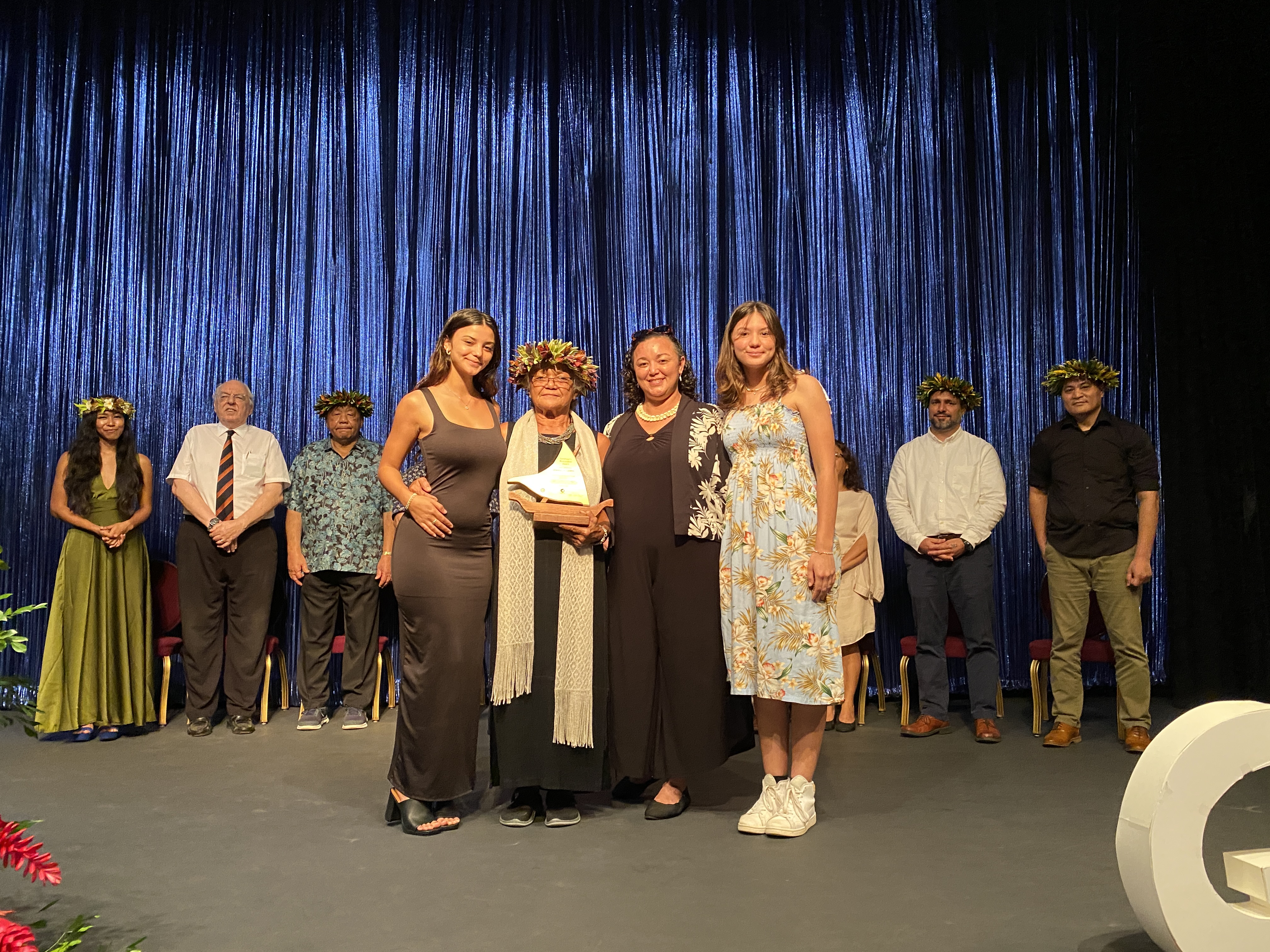 Deborah Flemming, 2nd left, is flanked by her granddaughters, and her daughter, CNMI Department of Labor Secretary Leila Staffler.
