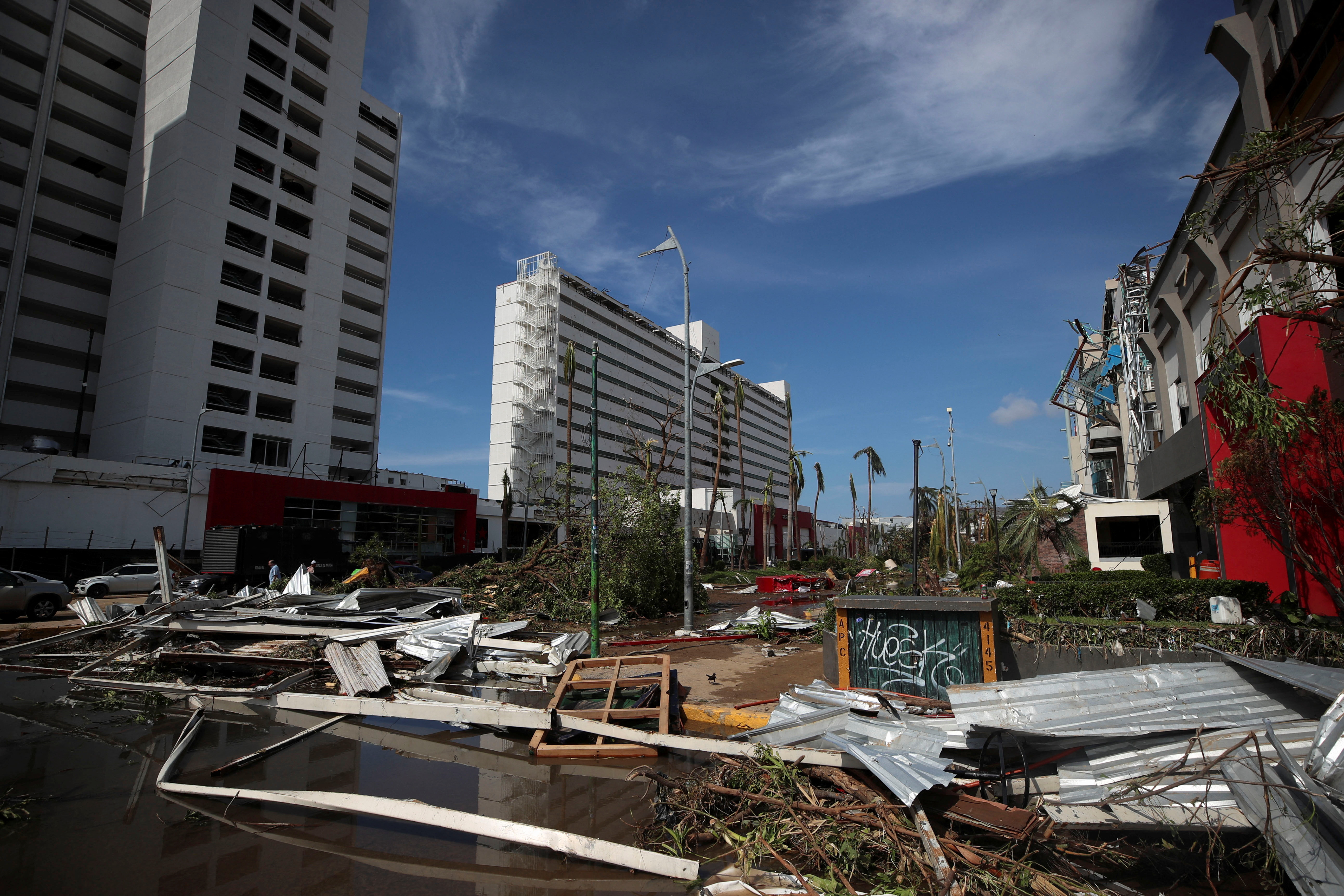 Damaged buildings are seen in the aftermath of Hurricane Otis in Acapulco, Mexico, October 26, 2023. 
