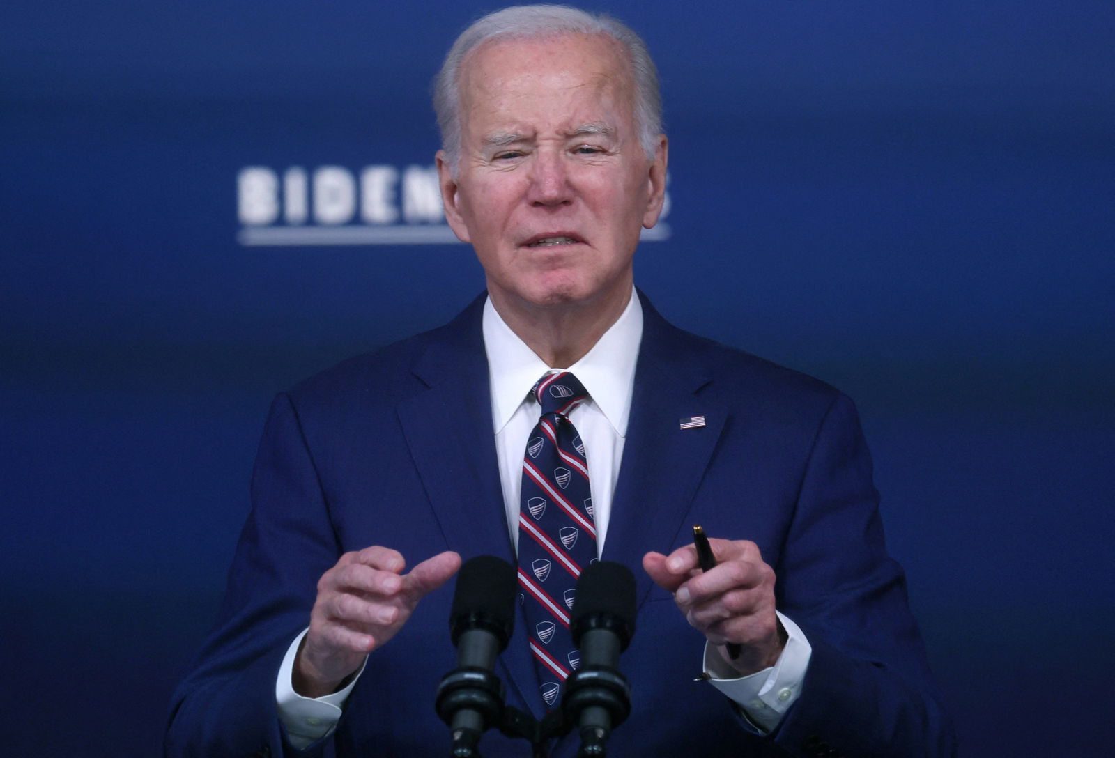 U.S. President Joe Biden holds an event about the economy, at the White House in Washington, U.S., October 23, 2023. 