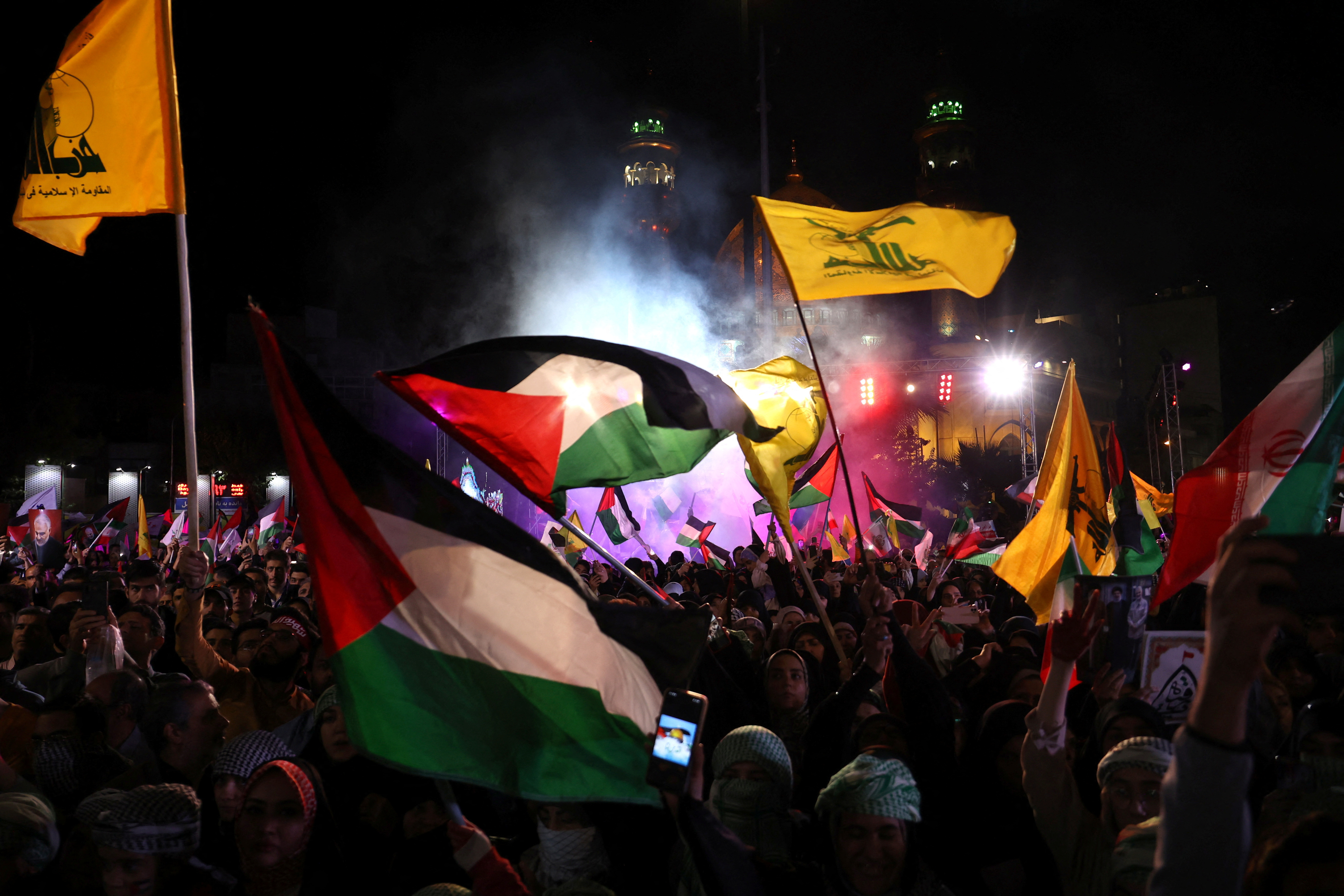 Protesters attend an anti-Israel protest in Tehran, Iran, October 20, 2023. 