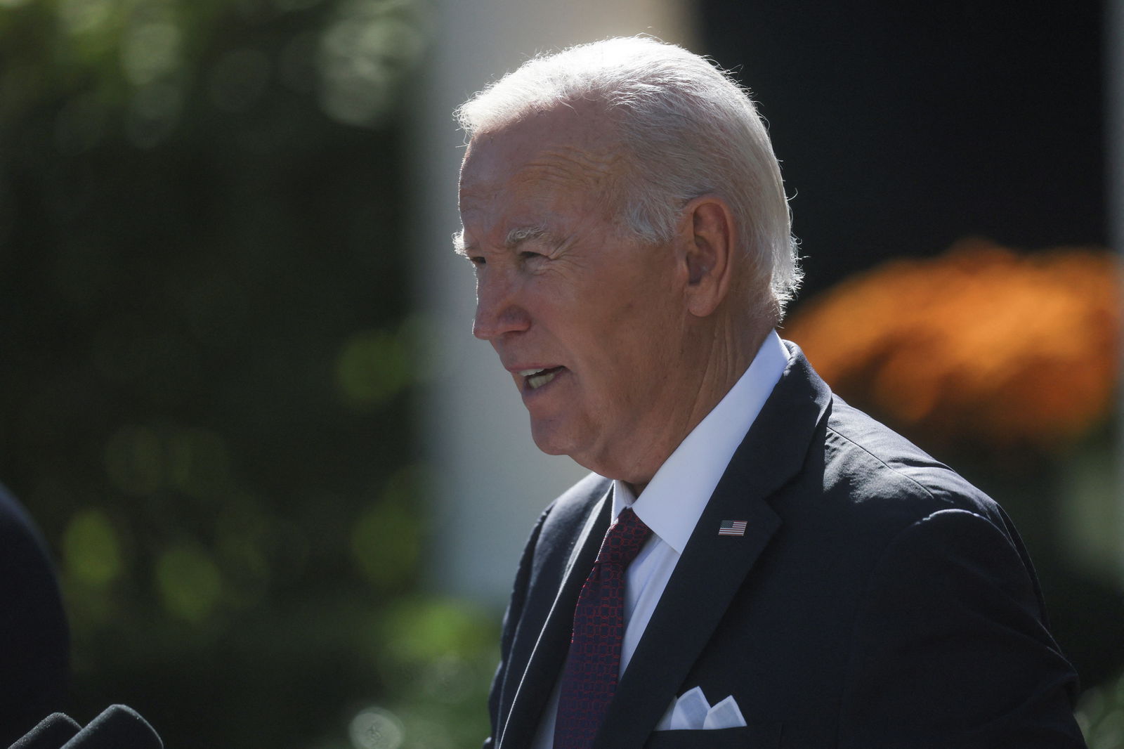 U.S. President Joe Biden addresses a joint press conference with Australia’s Prime Minister Anthony Albanese in the Rose Garden at the White House in Washington, U.S., October 25, 2023. 