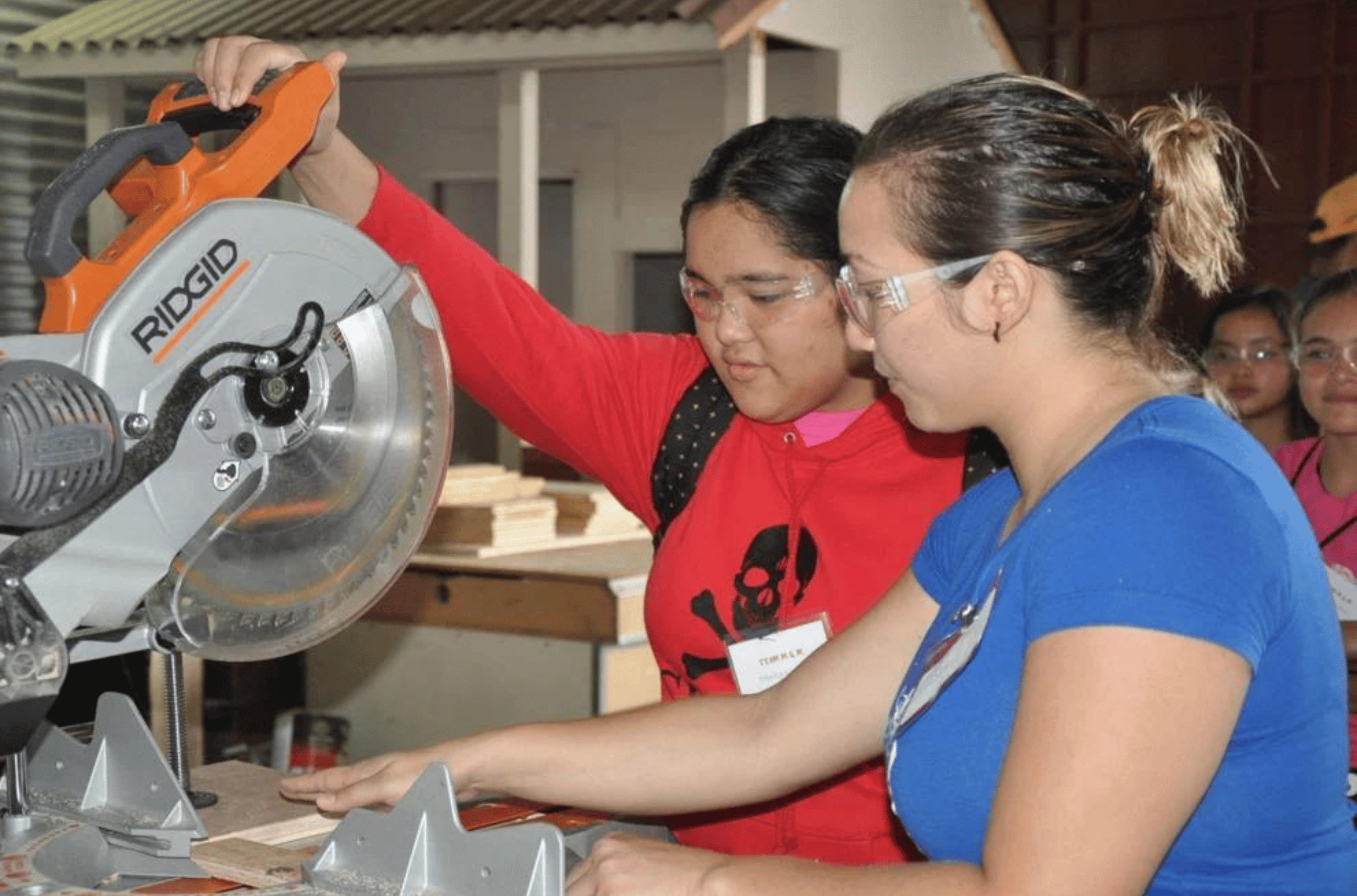 Girls from various public middle and high schools learn how to operate construction tools at the GCA Trades Academy Training Facility in Barrigada. Post file photo