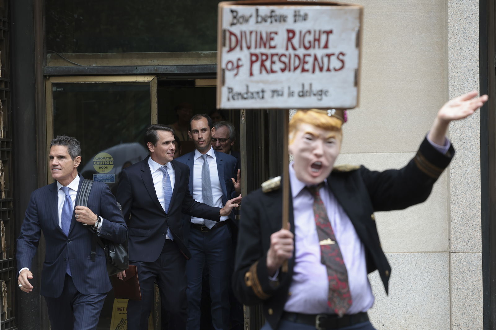 Attorneys for former U.S. President Donald Trump John Lauro, left, and Todd Blanche depart the E. Barrett Prettyman U.S. Court House Aug. 28, 2023, in Washington, DC. U.S. District Judge Tanya S. Chutkan has denied Trump's request to keep on hold a partial gag order imposed on him in the federal election prosecution against him. (Win McNamee/Getty Images/TNS)
