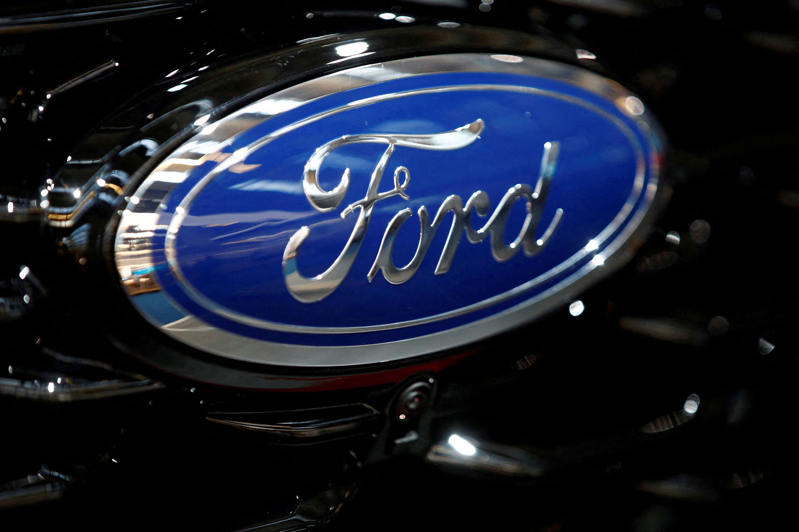 Ford logo is pictured at the 2019 Frankfurt Motor Show (IAA) in Frankfurt, Germany September 10, 2019. 