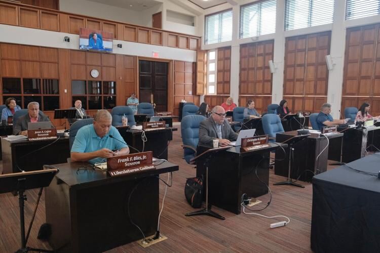Members of the 37th Guam Legislature hold a regular session at the Guam Congress Building in Hagåtña on Friday, Oct. 27, 2023.