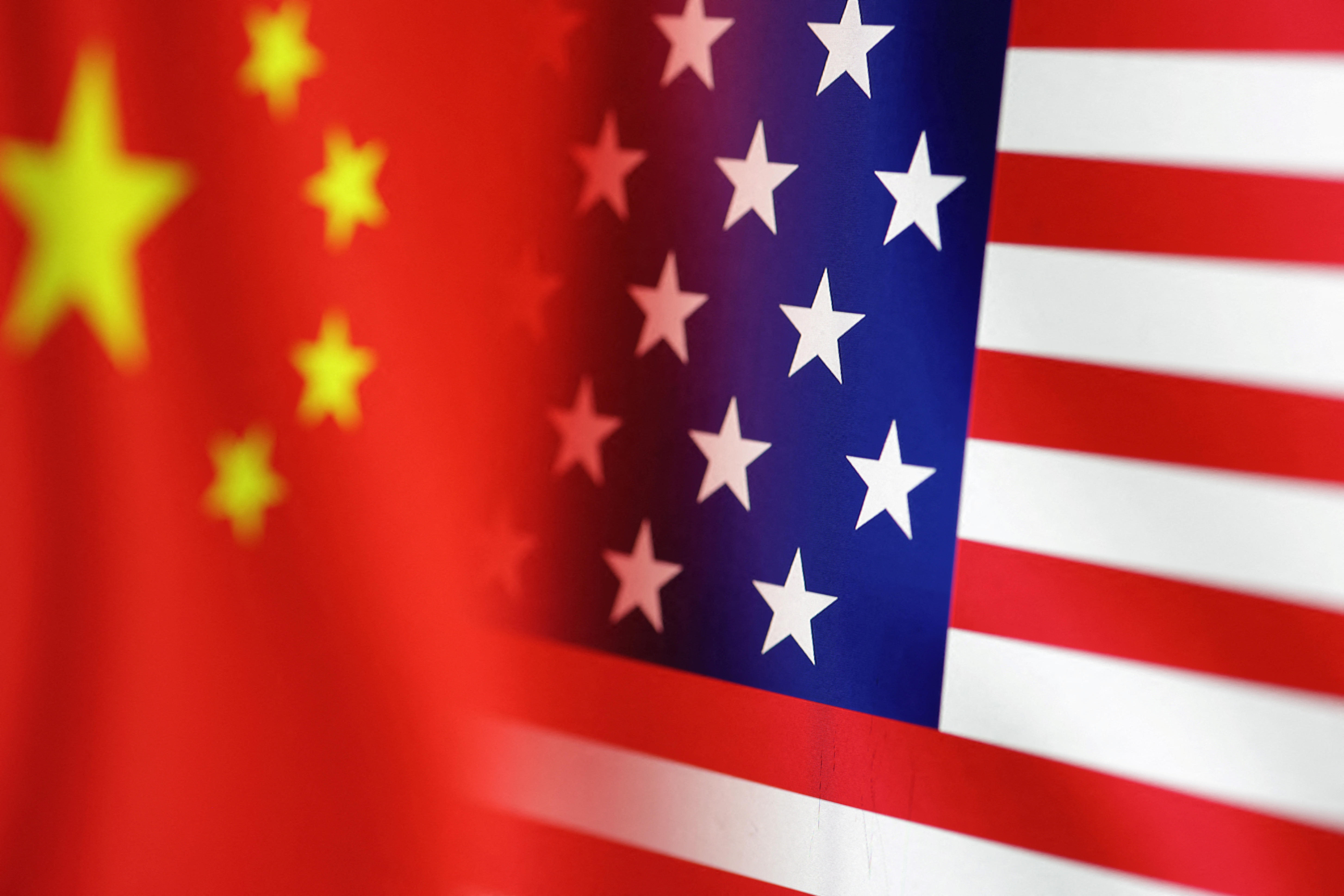 U.S. and Chinese flags are seen in this illustration taken, January 30, 2023. 