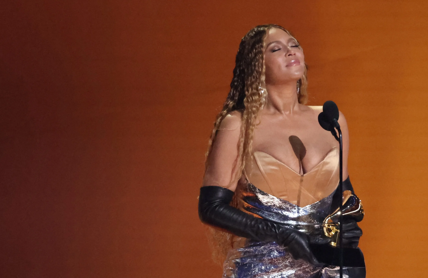 Beyonce accepts the award for Best Dance/Electronic Music Album for "Renaissance" during the 65th Annual Grammy Awards in Los Angeles, California, Feb. 5, 2023.