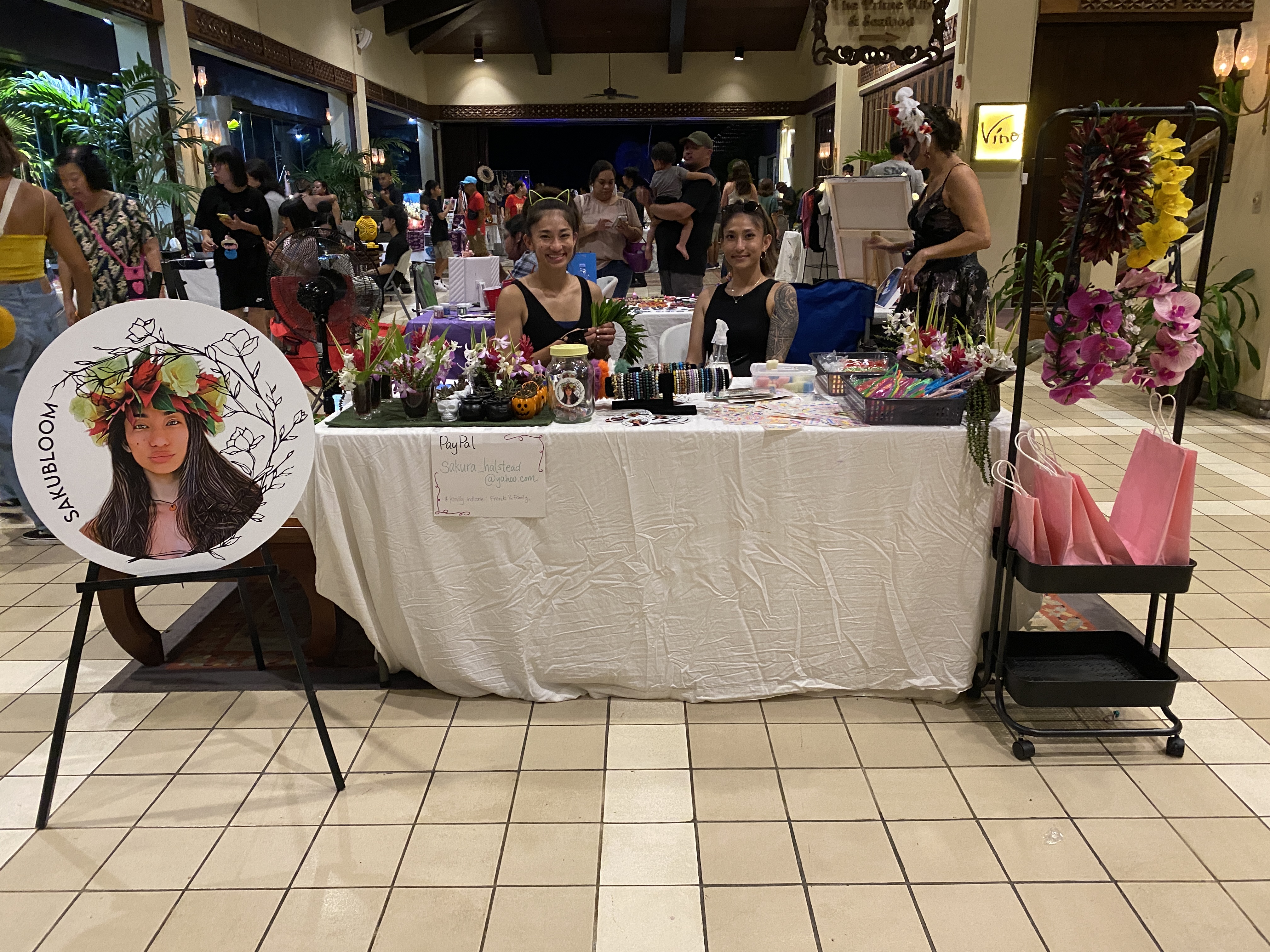 Sakura Halsted and her sister Anzuko Tutiy sold floral arrangements with Sakubloom.