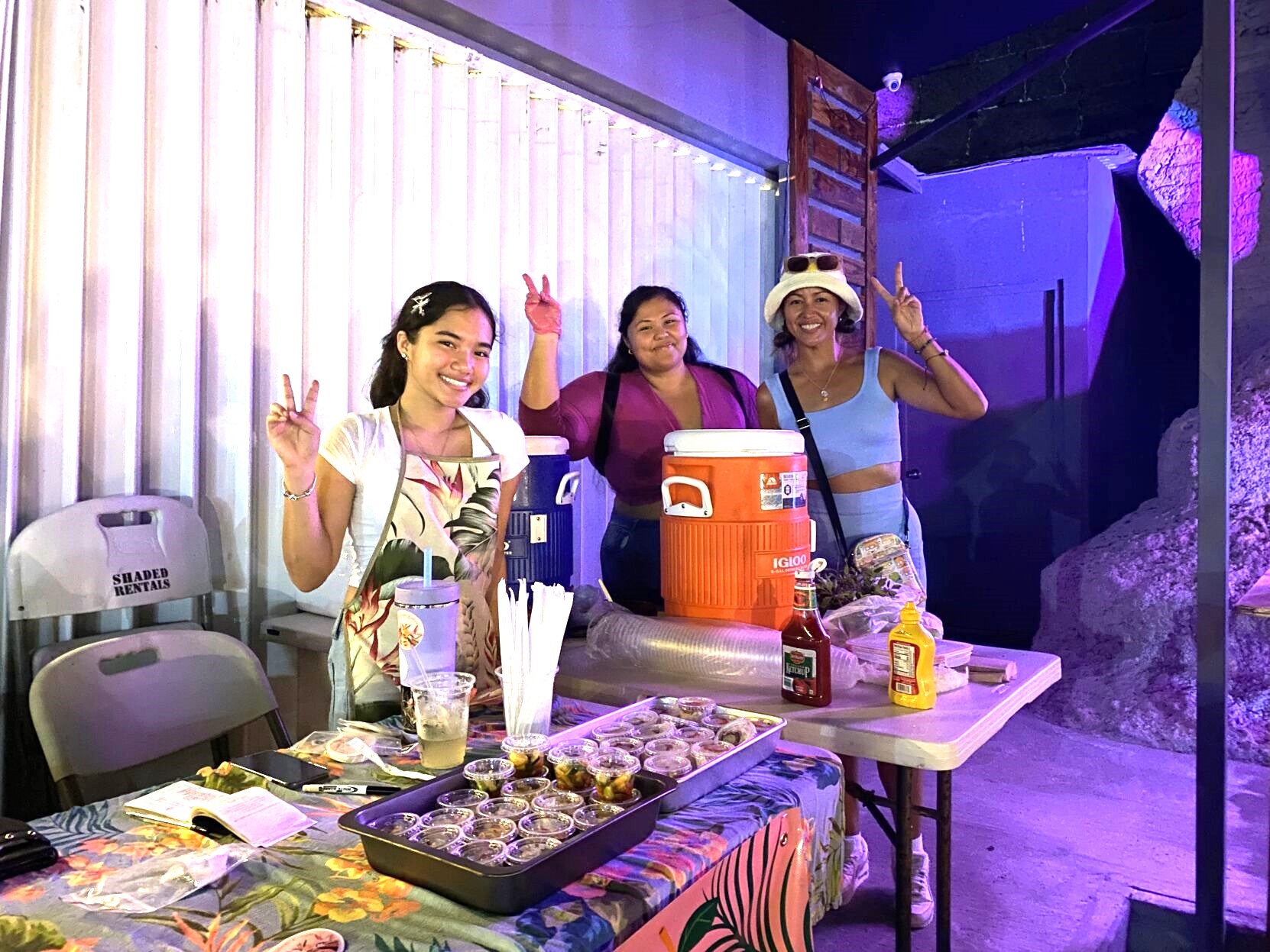 Tiara Deleon Guerrero, center, and Ashley Reiko Pangelinan, right, are the cofounders of Local Girls Marianas.