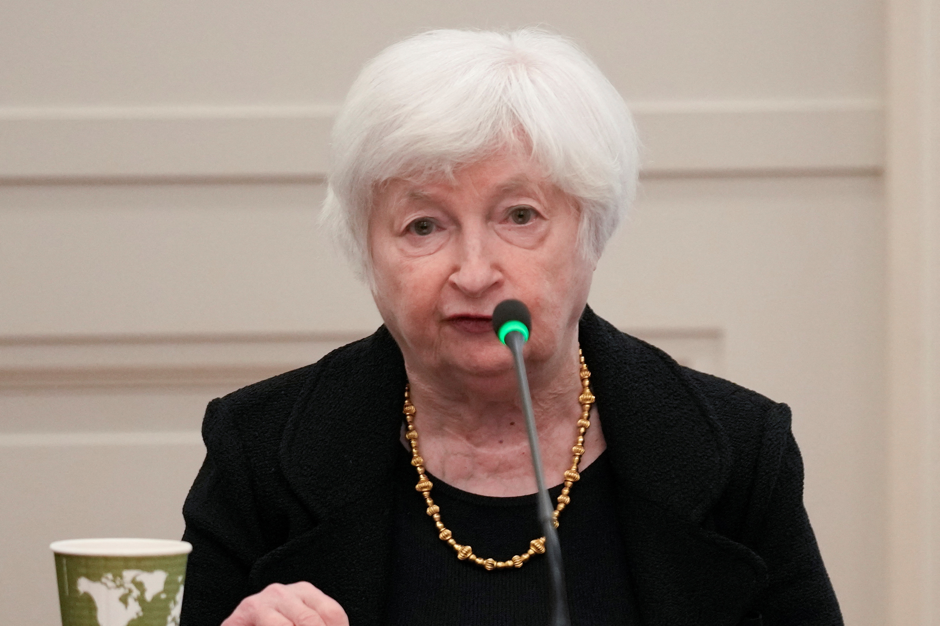 Janet Yellen, United States Secretary of Treasury, participates in global infrastructure and investment forum in New York, Thursday, Sept. 21, 2023. 