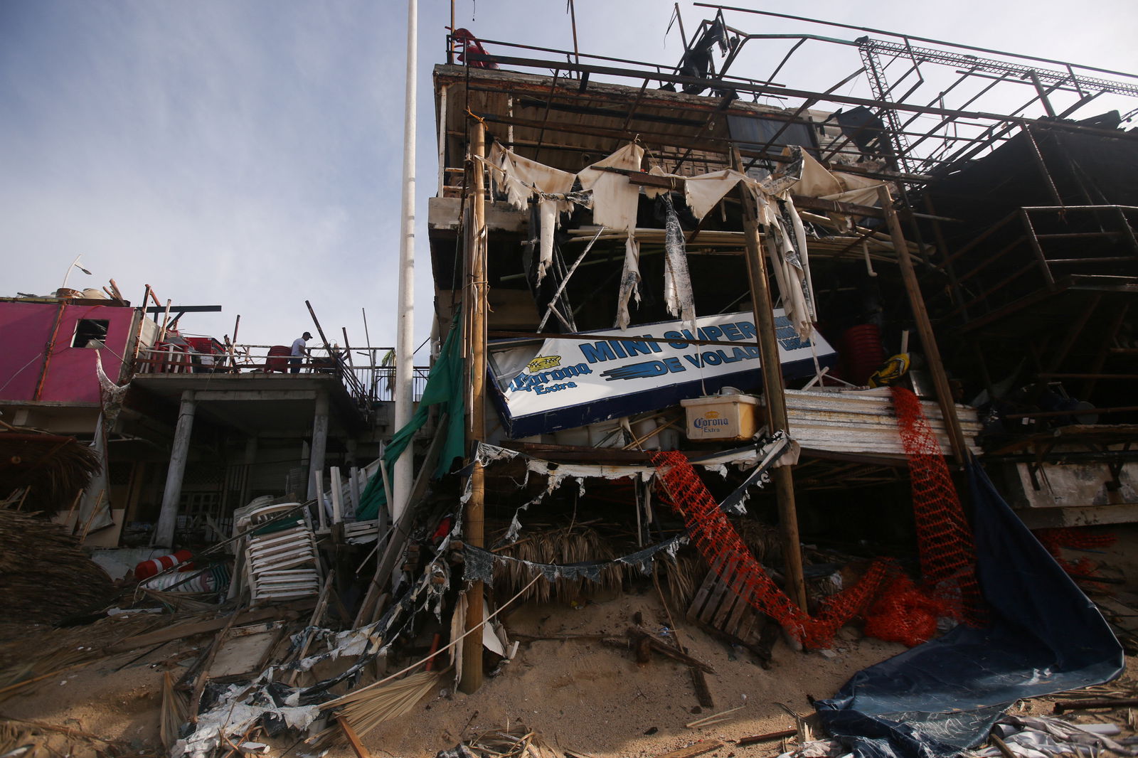 A view of a damaged building in the aftermath of Hurricane Otis, in Acapulco, Mexico, October 28, 2023. 