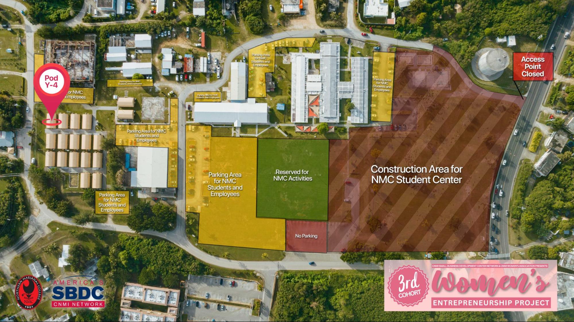 The Women’s Entrepreneurship Project training sessions will be held in Pod Y-4 at Northern Marianas College.