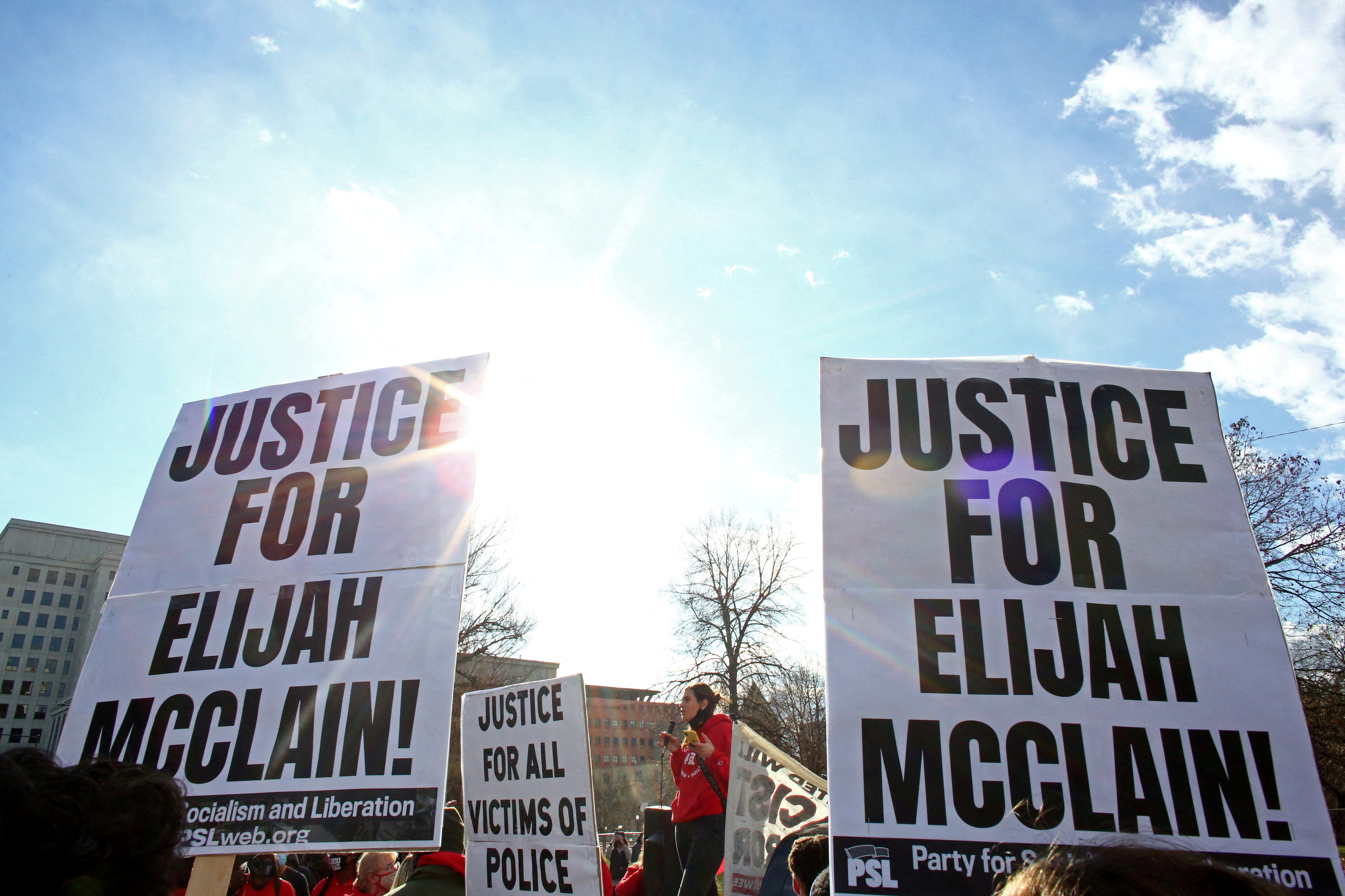 Protesters gather for a rally to call for justice for Elijah McClain in Denver, Colorado, U.S., November 21, 2020. 