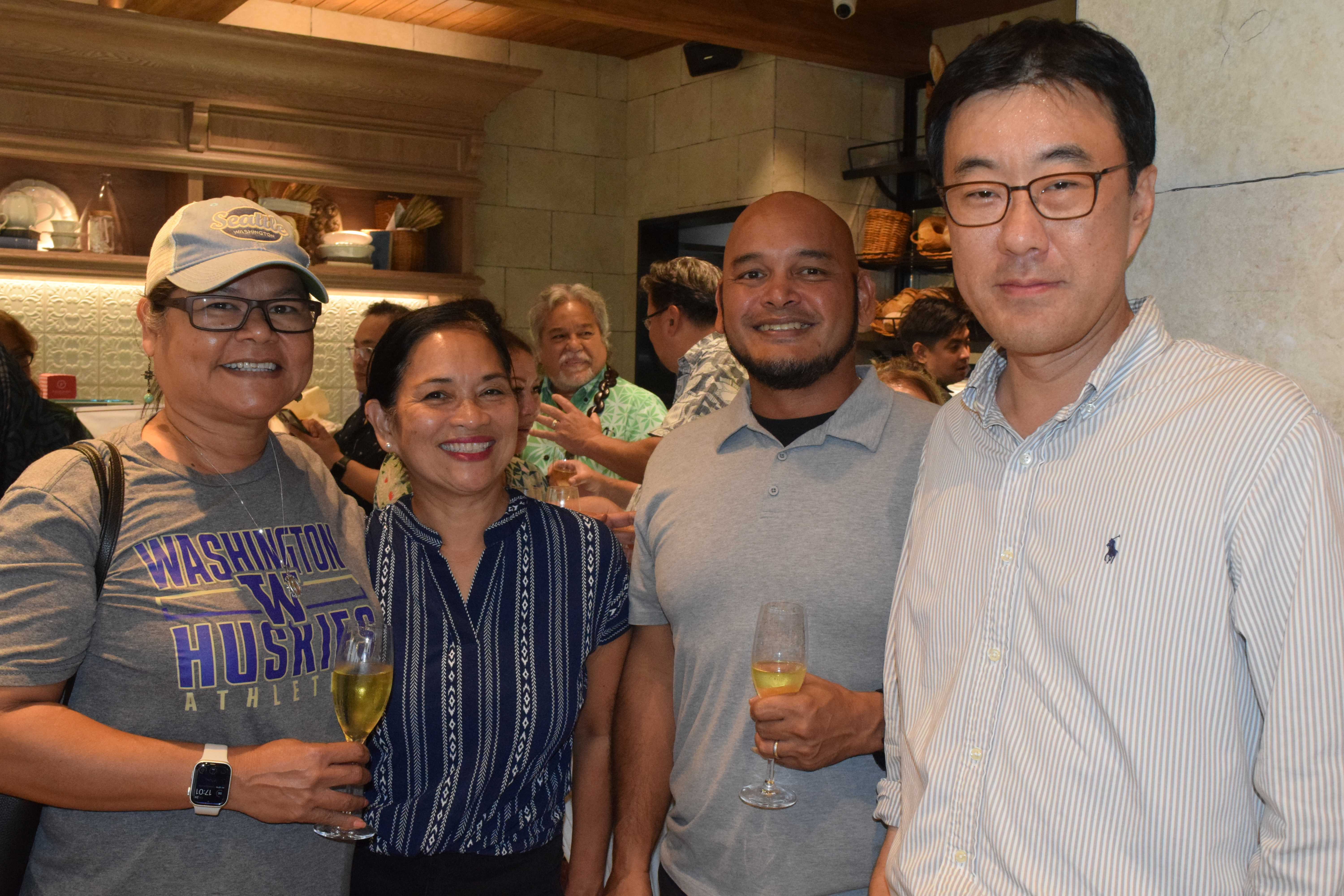 Former Rep. Rosemond Santos, and former Saipan Chamber of Commerce President Velma Palacios and other guests.