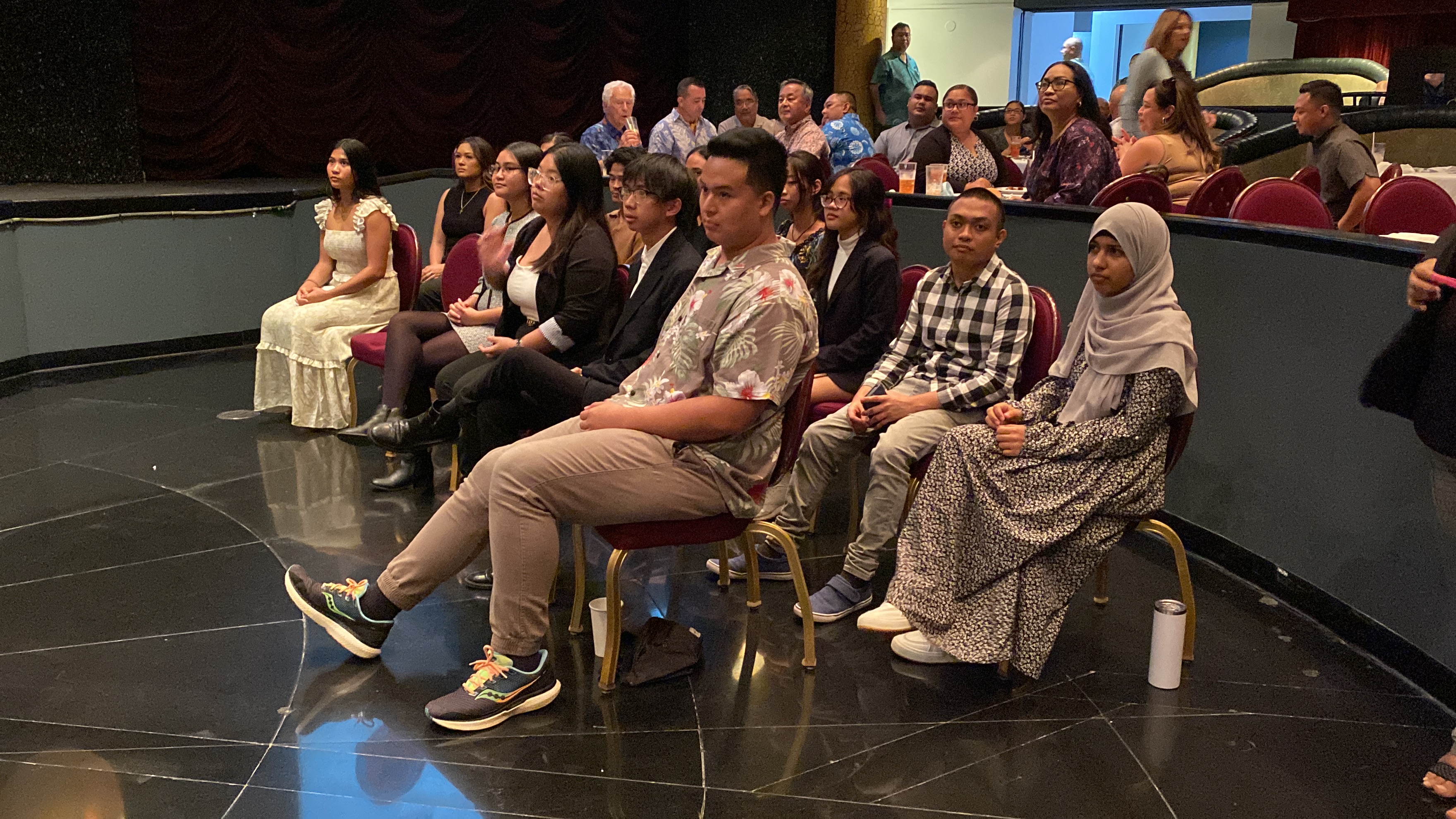 NMC and NMTech students at the Saipan Chamber of Commerce general membership meeting on Wednesday, Oct. 4. The chamber presented the students with scholarships on the same day