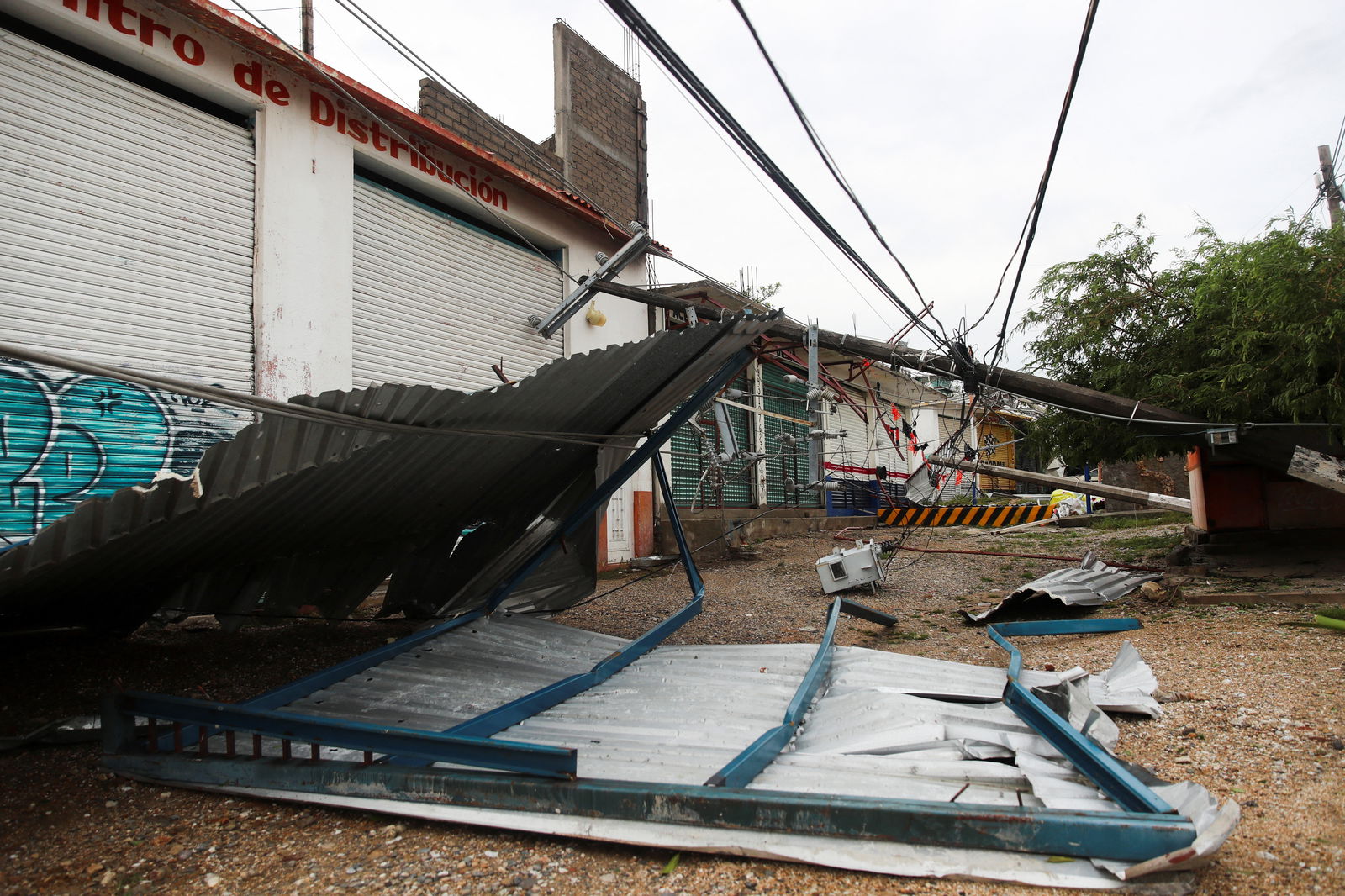 A view of damage caused by Hurricane Otis after it hit, near Acapulco, in the Mexican state of Guerrero, Mexico October 25, 2023. 