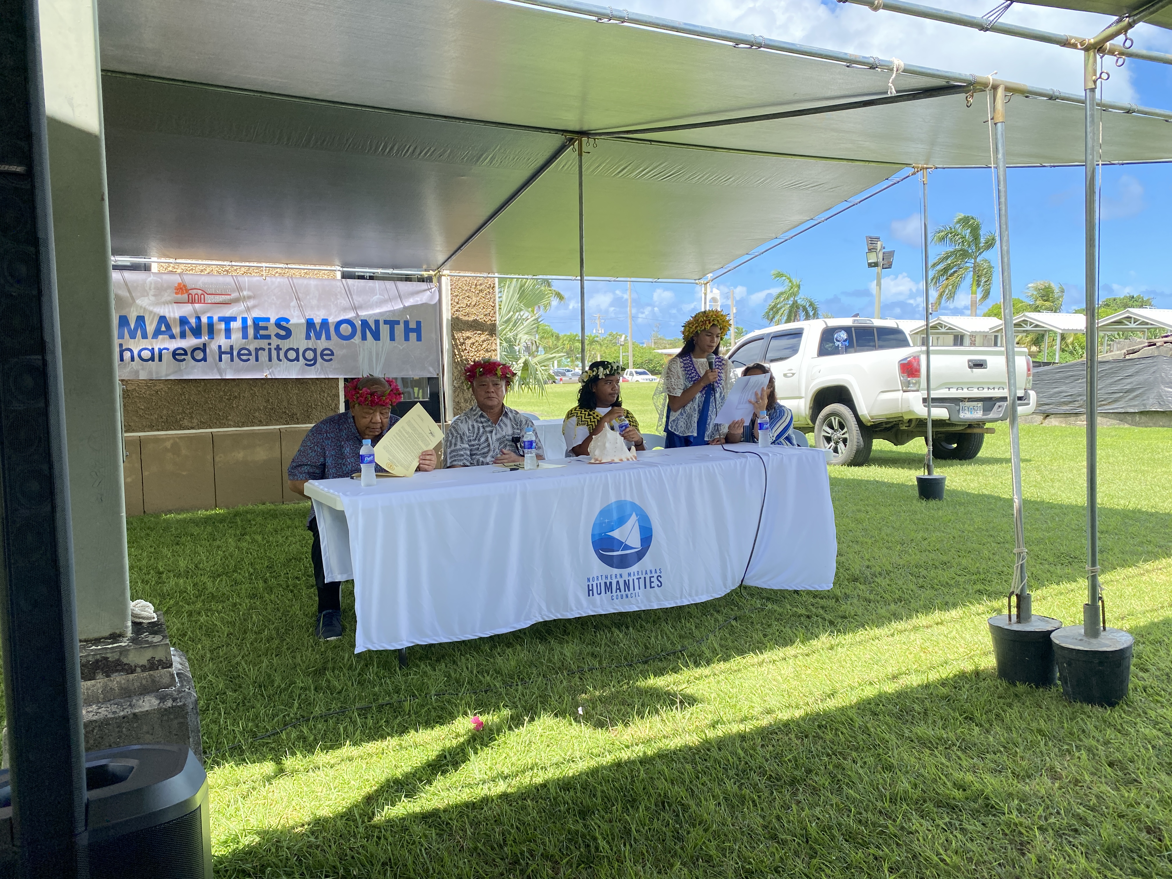 A student of Francisco M. Sablan Middle School reads the proclamation in Chamorro. It was likewise read in Refaluwasch.