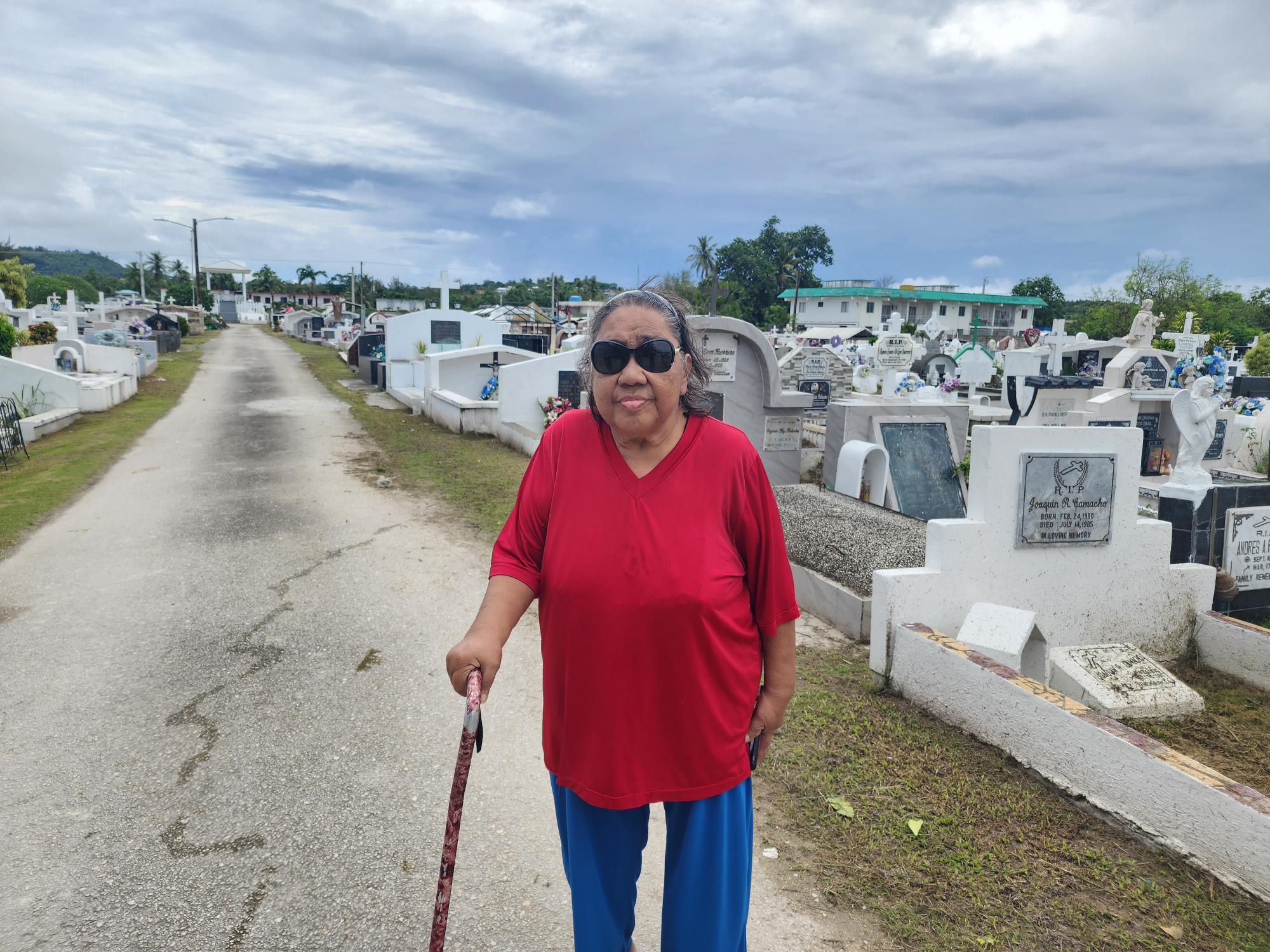 Dolores Reyes Sanchez of Mt. Carmel Cathedral coordinated the cemetery cleanup on Tuesday morning with DPW, DPS, and Corrections as part of the preparations for All Souls’ Day.         