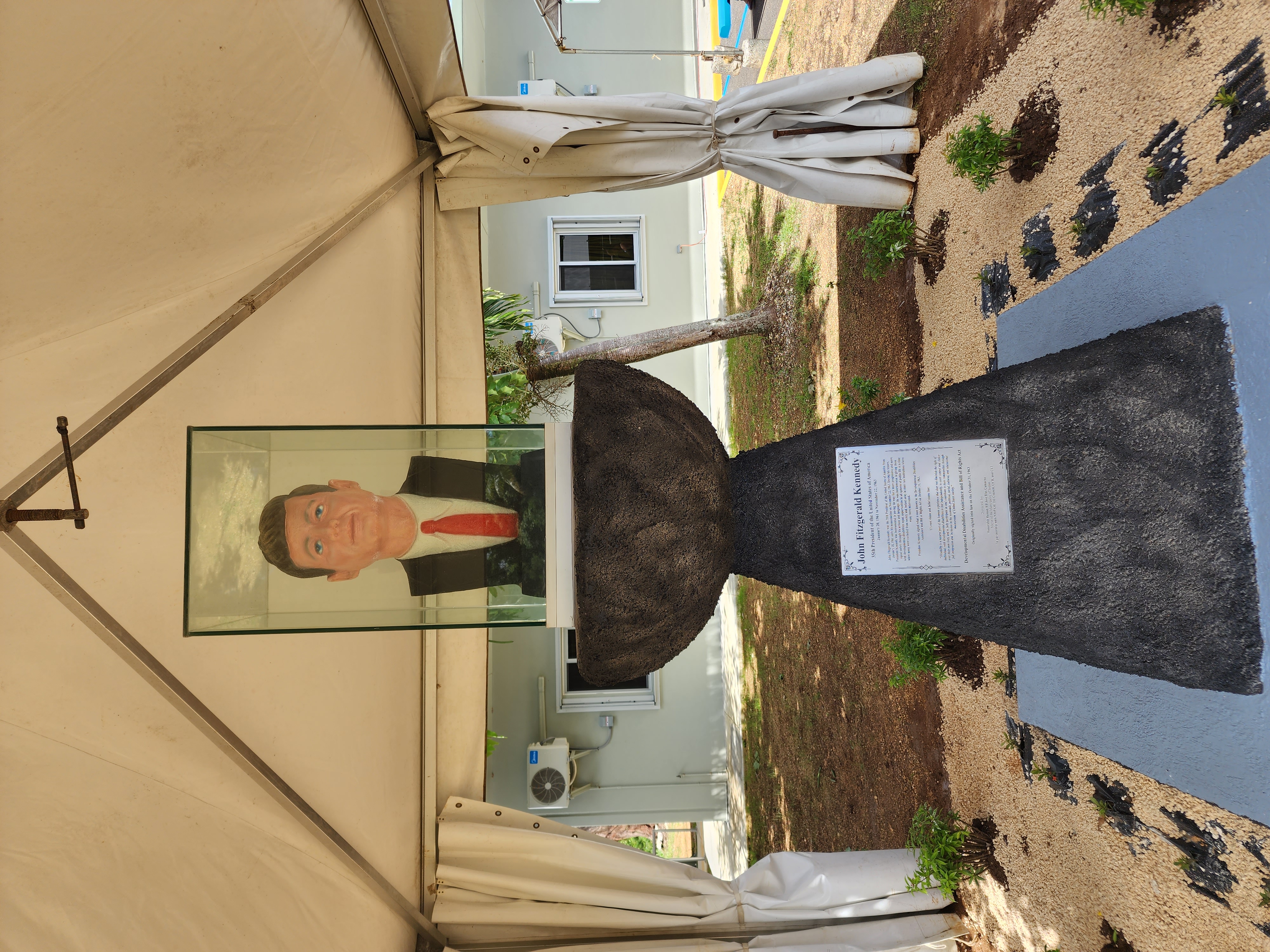 President John F. Kennedy’s bust is displayed at the Center for Living Independently’s new facility on Capital Hill.