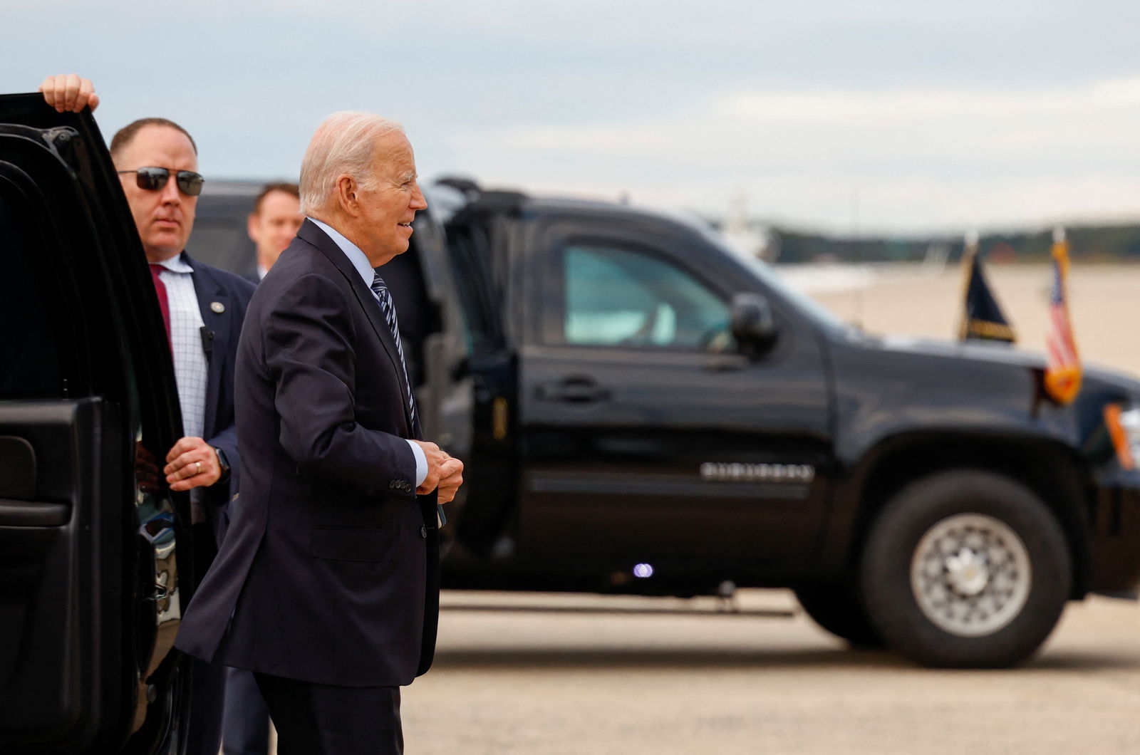 U.S. President Joe Biden walks as he departs Joint Base Andrews for a high-stakes visit to Israel, in Maryland, U.S., October 17, 2023. 