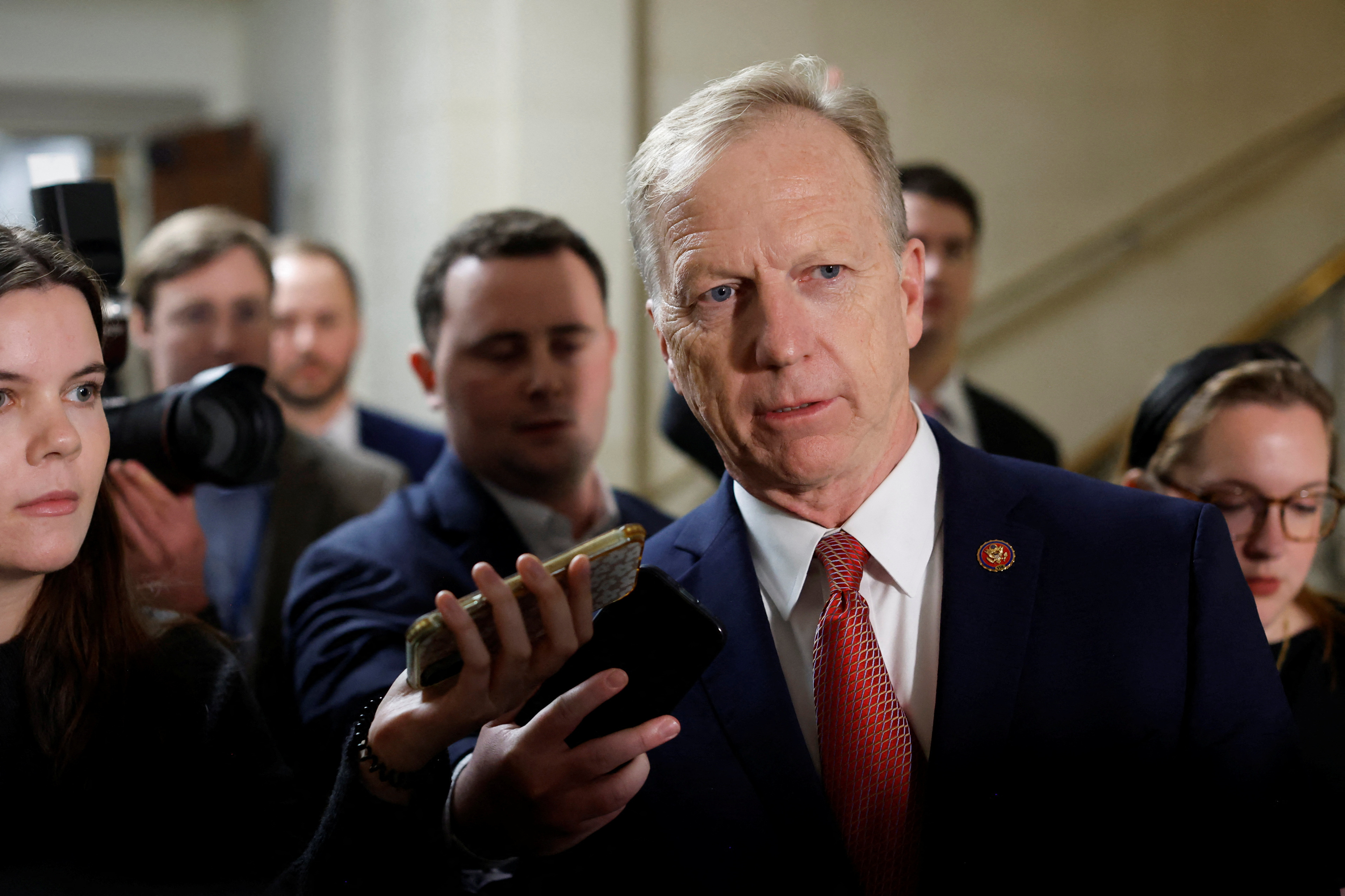 U.S. Representative Kevin Hern (R-OK) departs after a House Republican candidates forum ahead of their decision over the next GOP House Speaker nominee on Capitol Hill in Washington, U.S. October 23, 2023. 