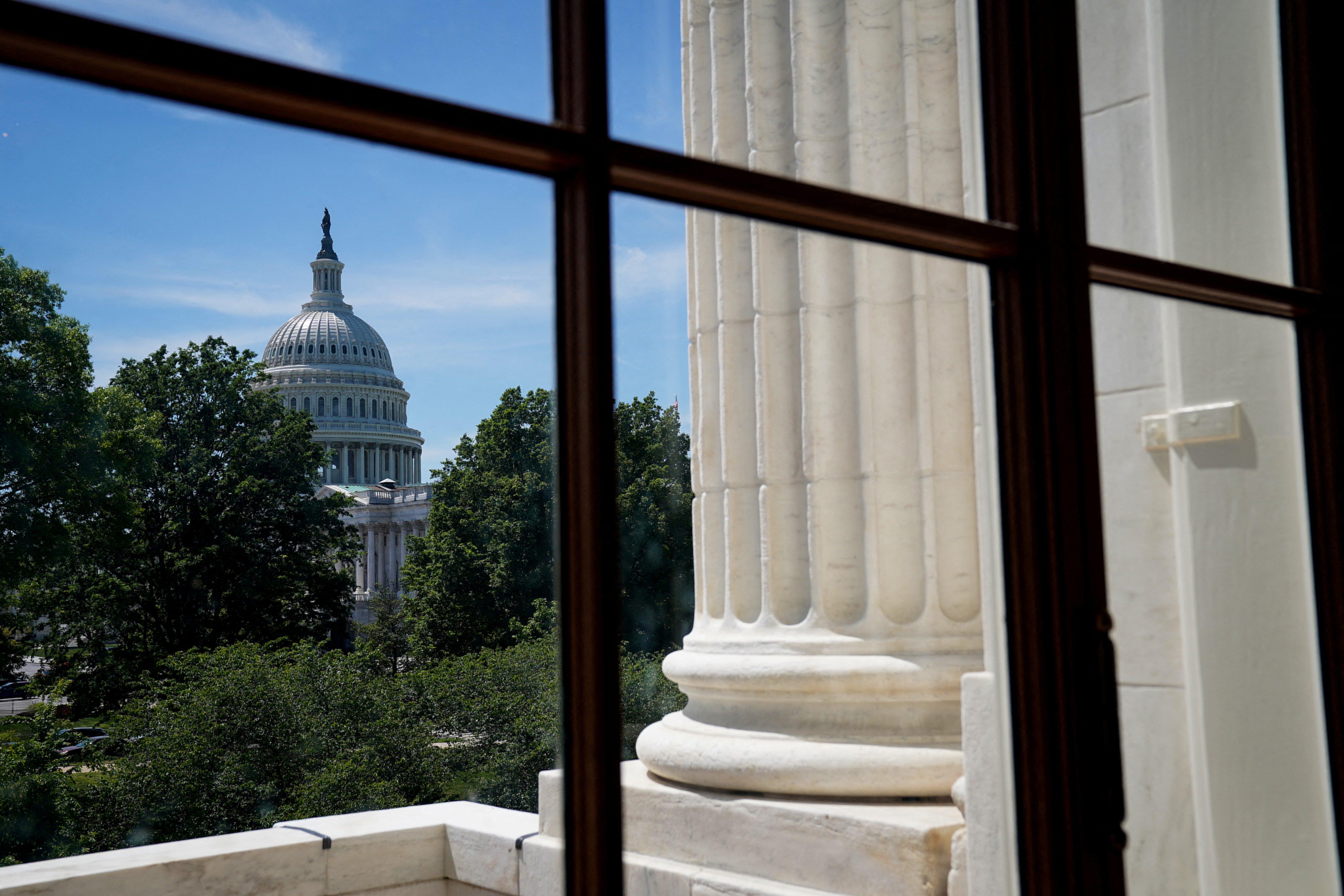The U.S. Capitol dome is seen from the Russell Senate Office Building on Capitol Hill in Washington, U.S., April 19, 2023. 