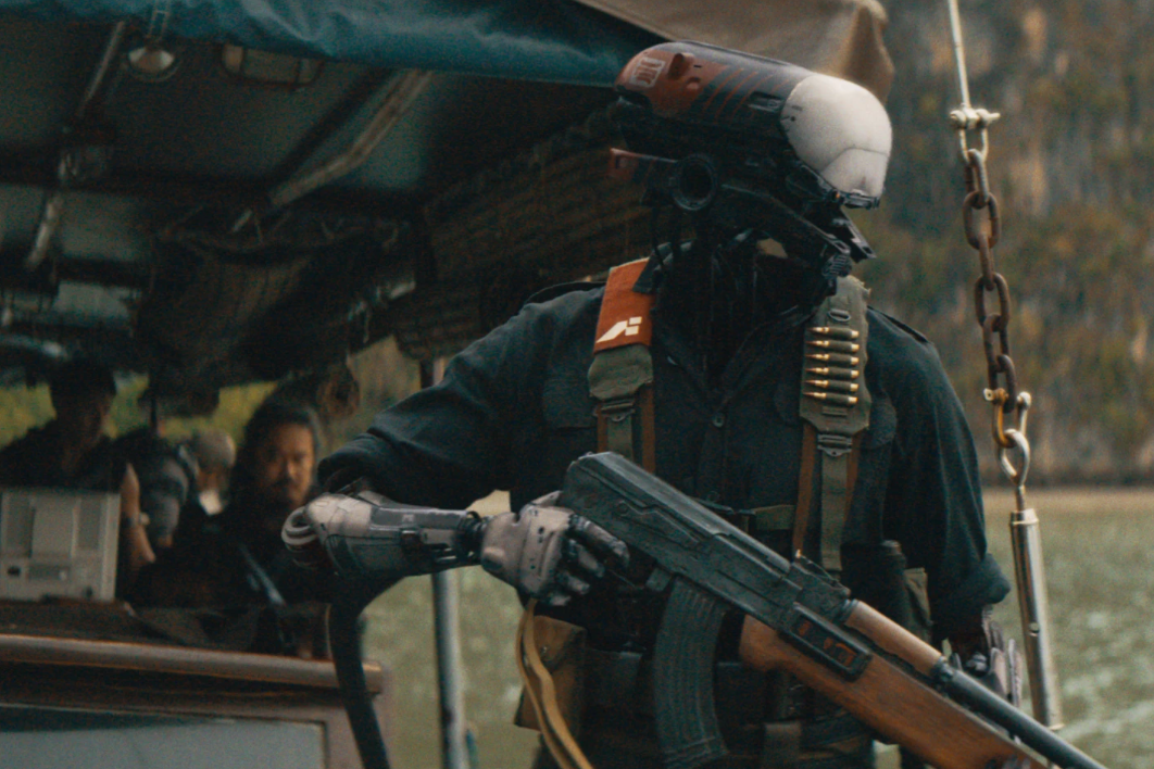 This image released by 20th Century Studios shows a scene from “The Creator.”