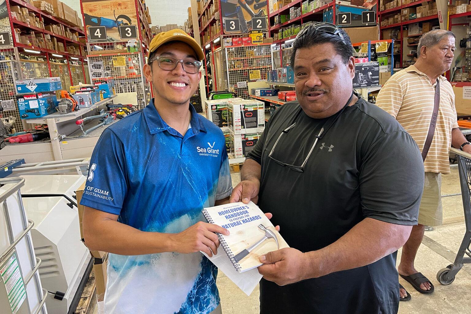 Before Typhoon Bolaven blew through the Marianas Oct. 10, 2023, the University of Guam Center for Island Sustainability and Sea Grant team reached out to the community Oct. 9, 2023, to provide crucial information about natural disasters through the “Mariana Islands Homeowner’s Handbook to Prepare for Natural Hazards.” Photo courtesy of UOG Sea Grant