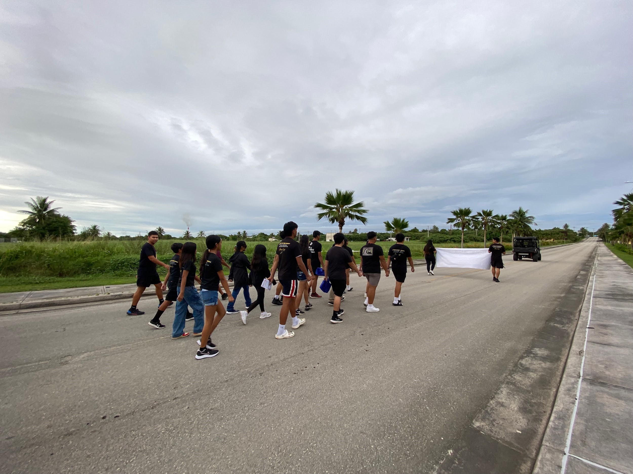 The Stallion Battalion takes part in this year’s Light Up the Night 2023 Walk on Tinian.