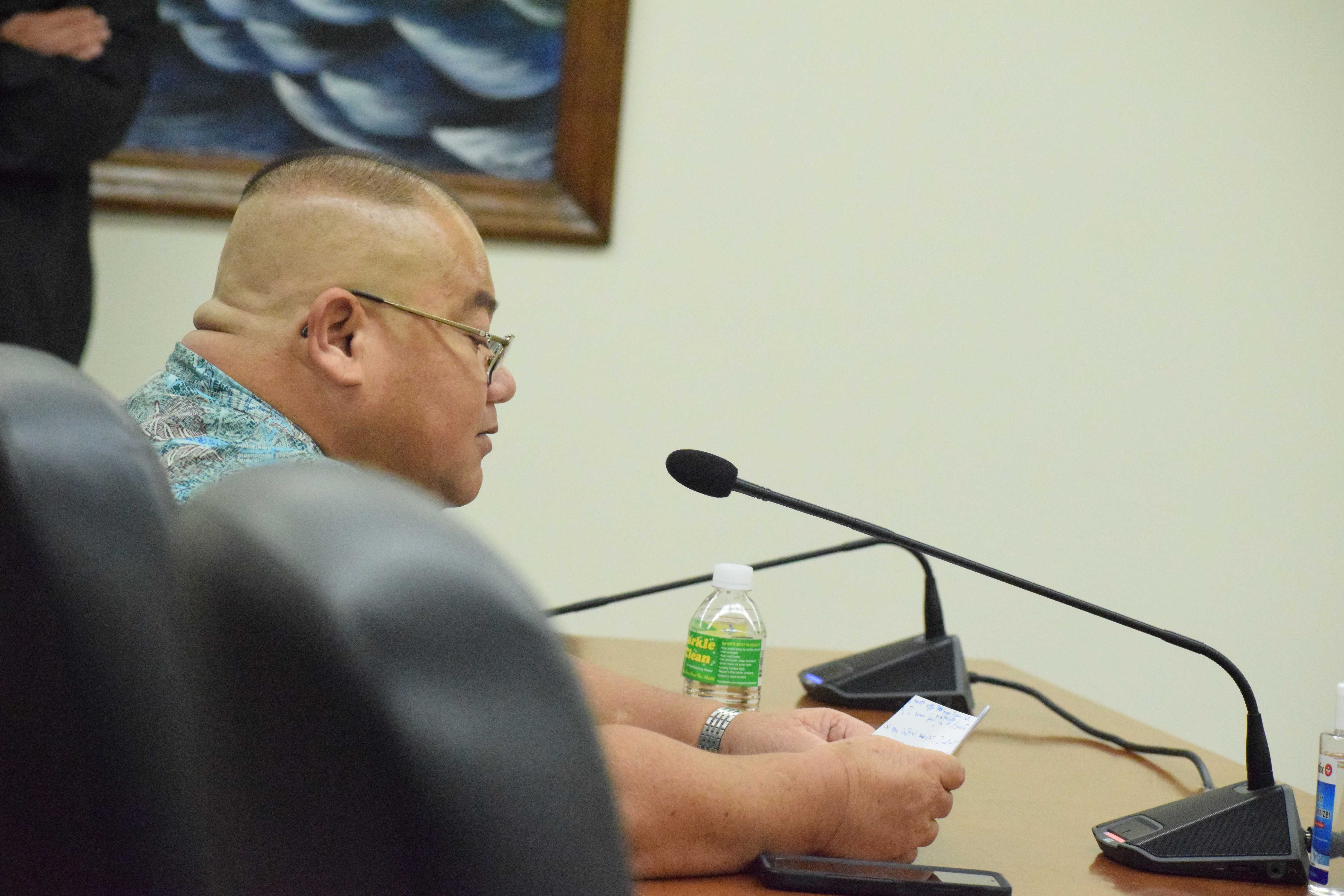 Office of Planning and Development engineer Mariano Iglesias appears before the Seante on Friday.