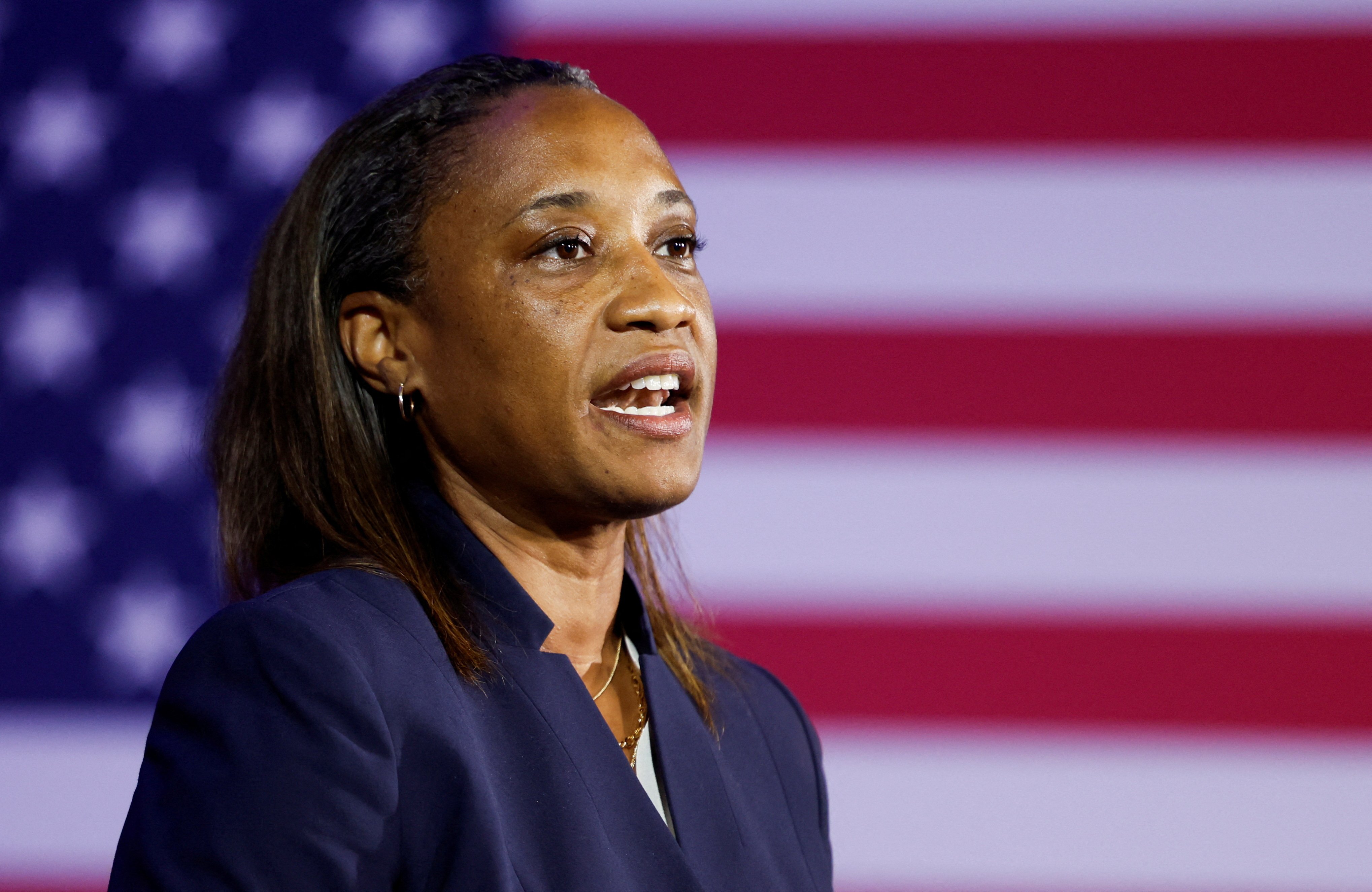 Emily’s List President Laphonza Butler speaks during a political event with reproductive rights groups at the Mayflower Hotel in Washington, U.S., June 23, 2023.