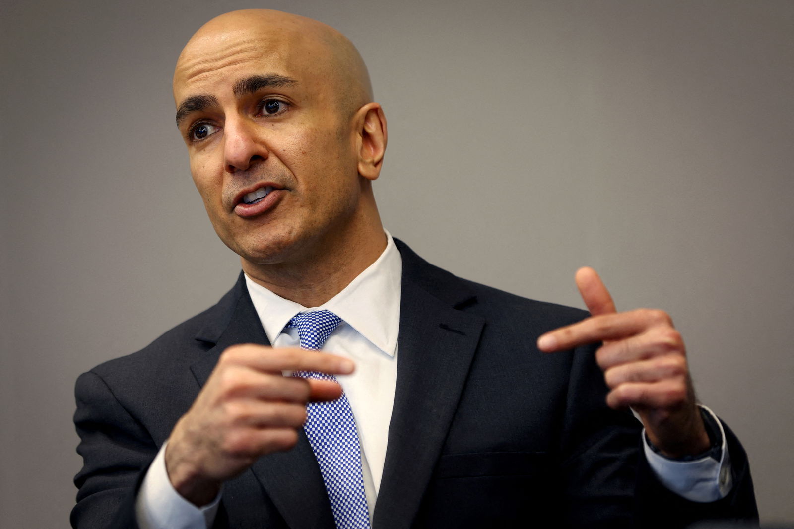 Neel Kashkari, President and CEO of the Federal Reserve Bank of Minneapolis, speaks during an interview with Reuters in New York City, New York, U.S., May 22, 2023. 