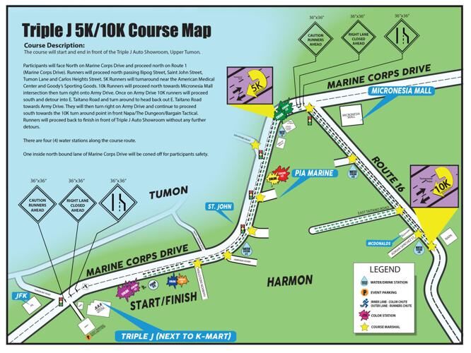 A map of the Bubble Color Run course.  
