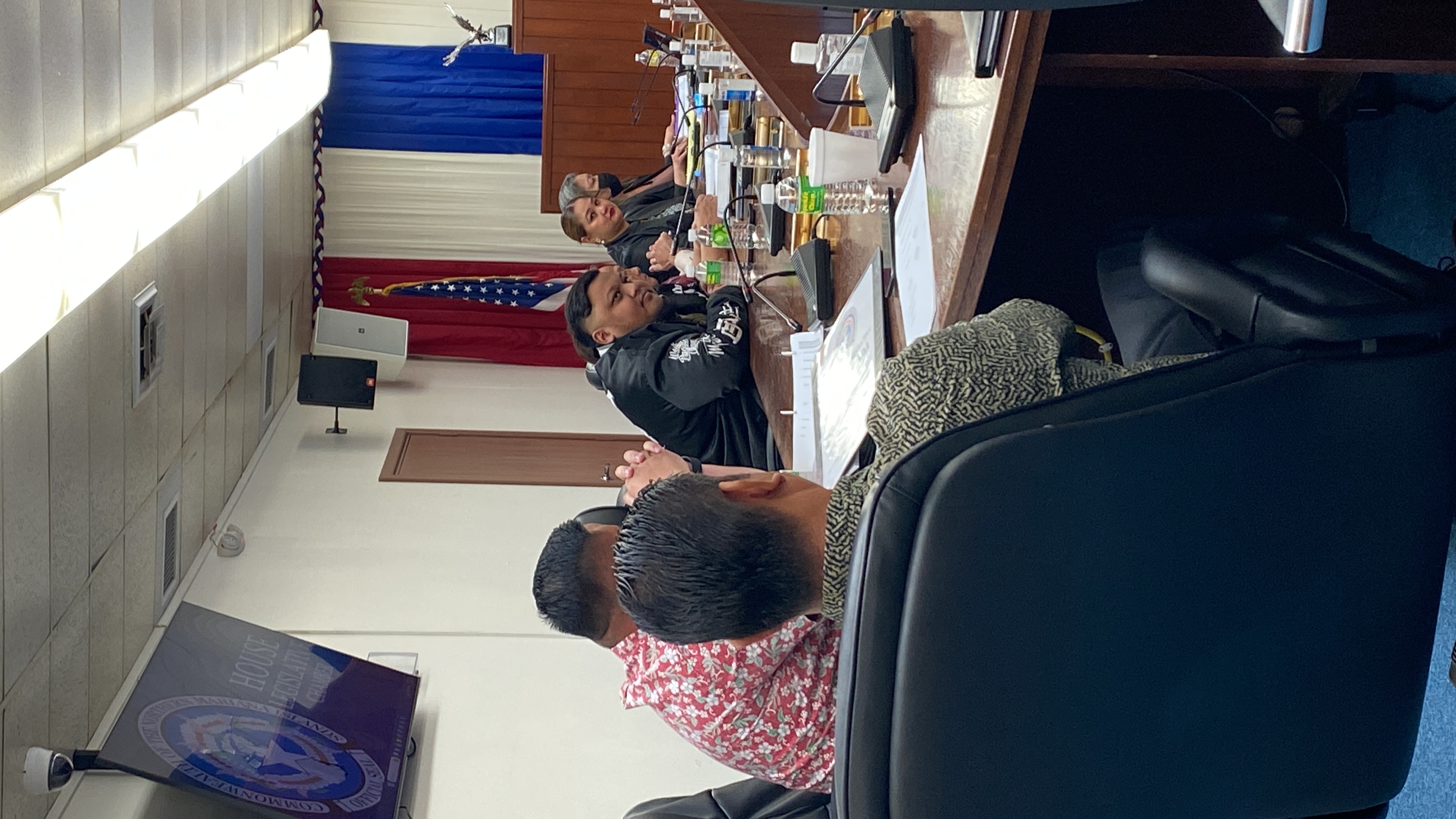 Rep. TJ Manglona, center, supports a ceasefire in Gaza.