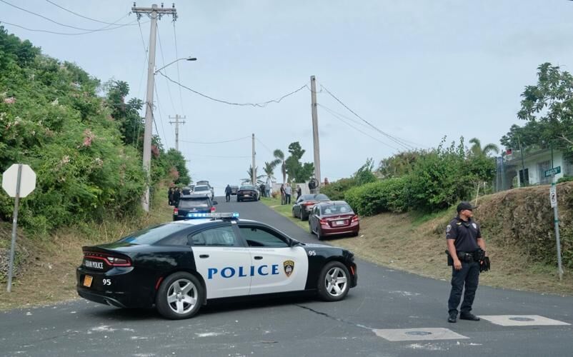 Guam Police Department units respond to a shooting on Aragon St. in Toto on Wednesday, Nov. 15, 2023. 