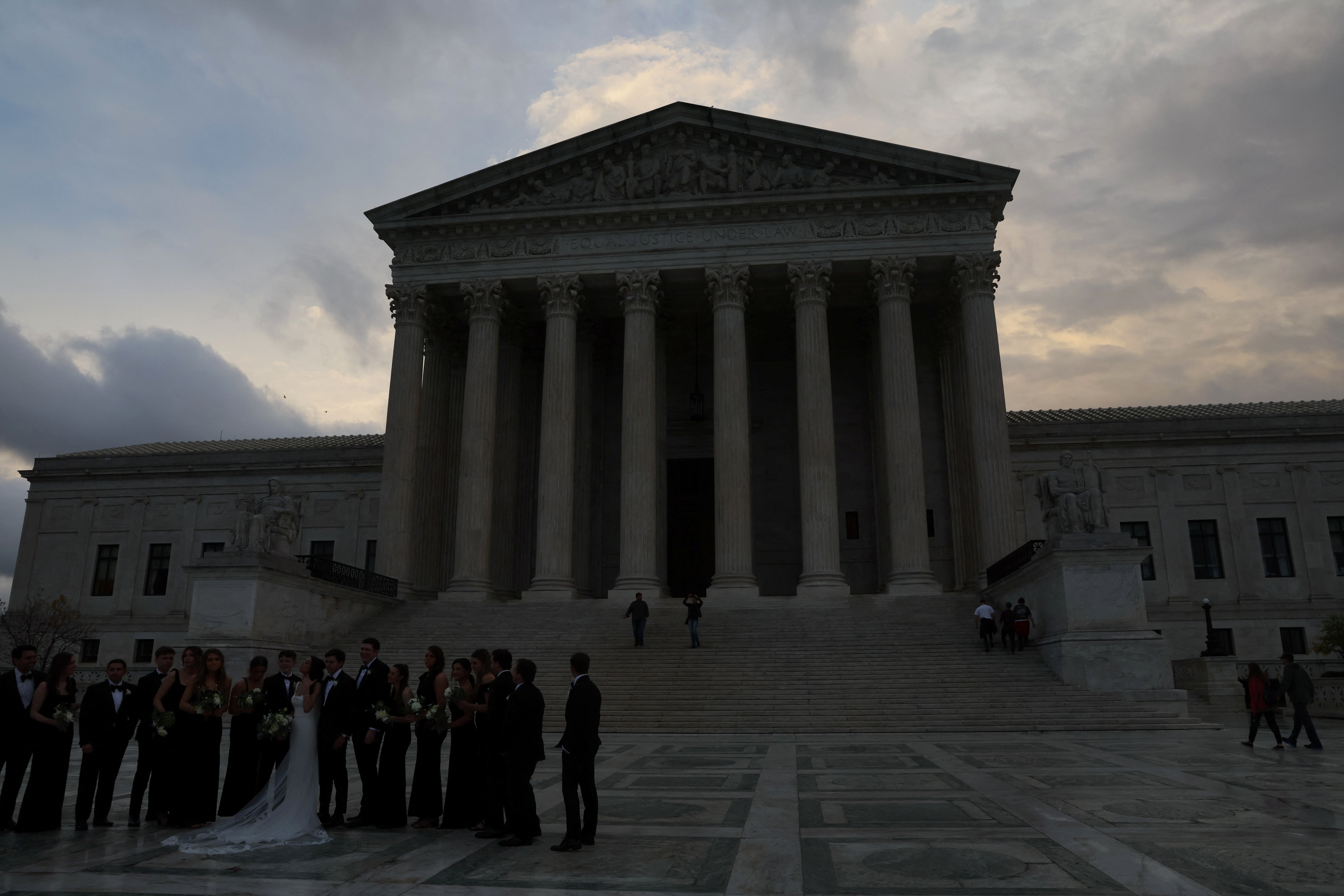 The sun sets on the U.S. Supreme Court building after a stormy day in Washington, U.S., November 11, 2022. 