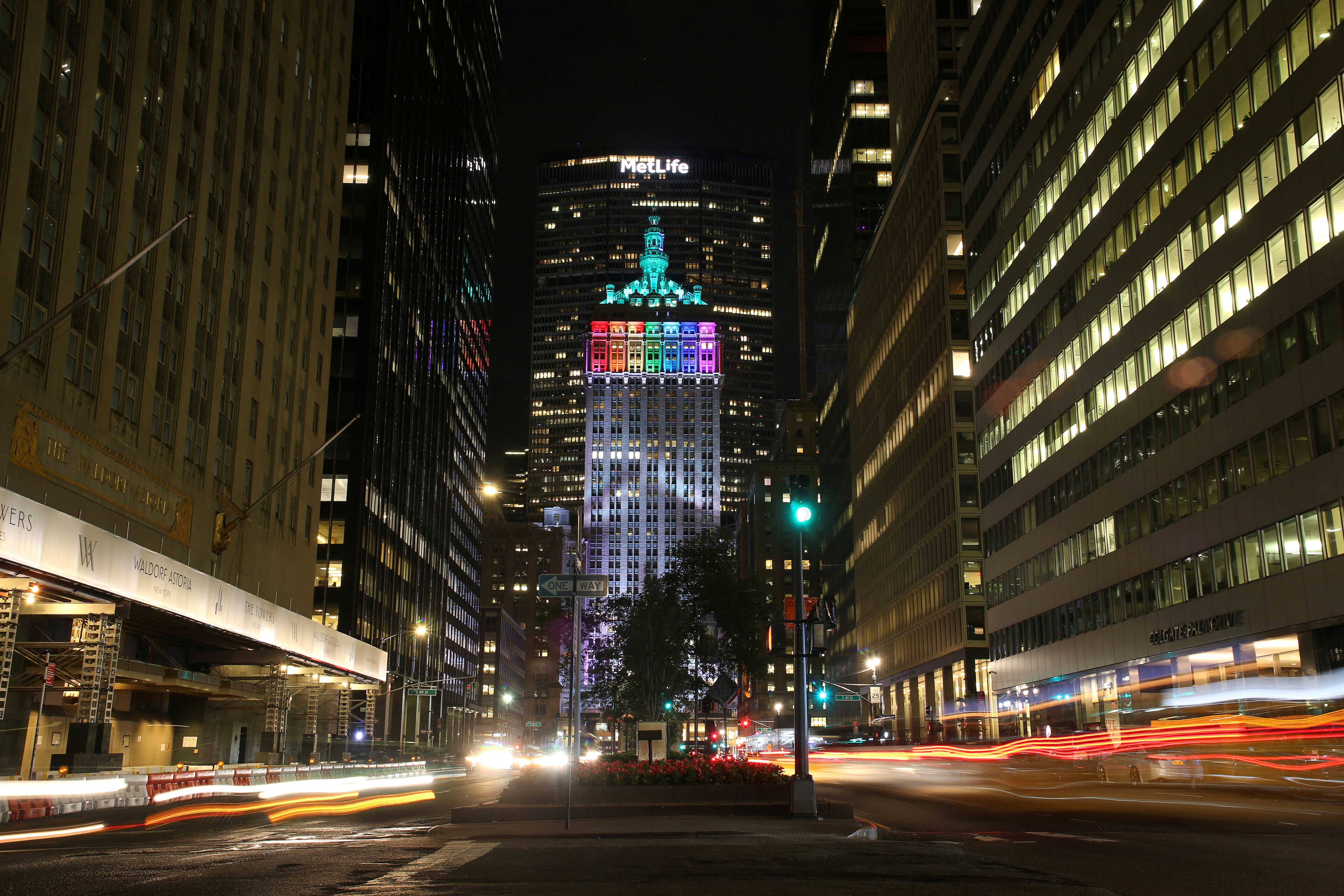 The Helmsley Building is lit in rainbow color ahead of the 50th anniversary of the Stonewall riot, in New York, U.S., June 24, 2019. 