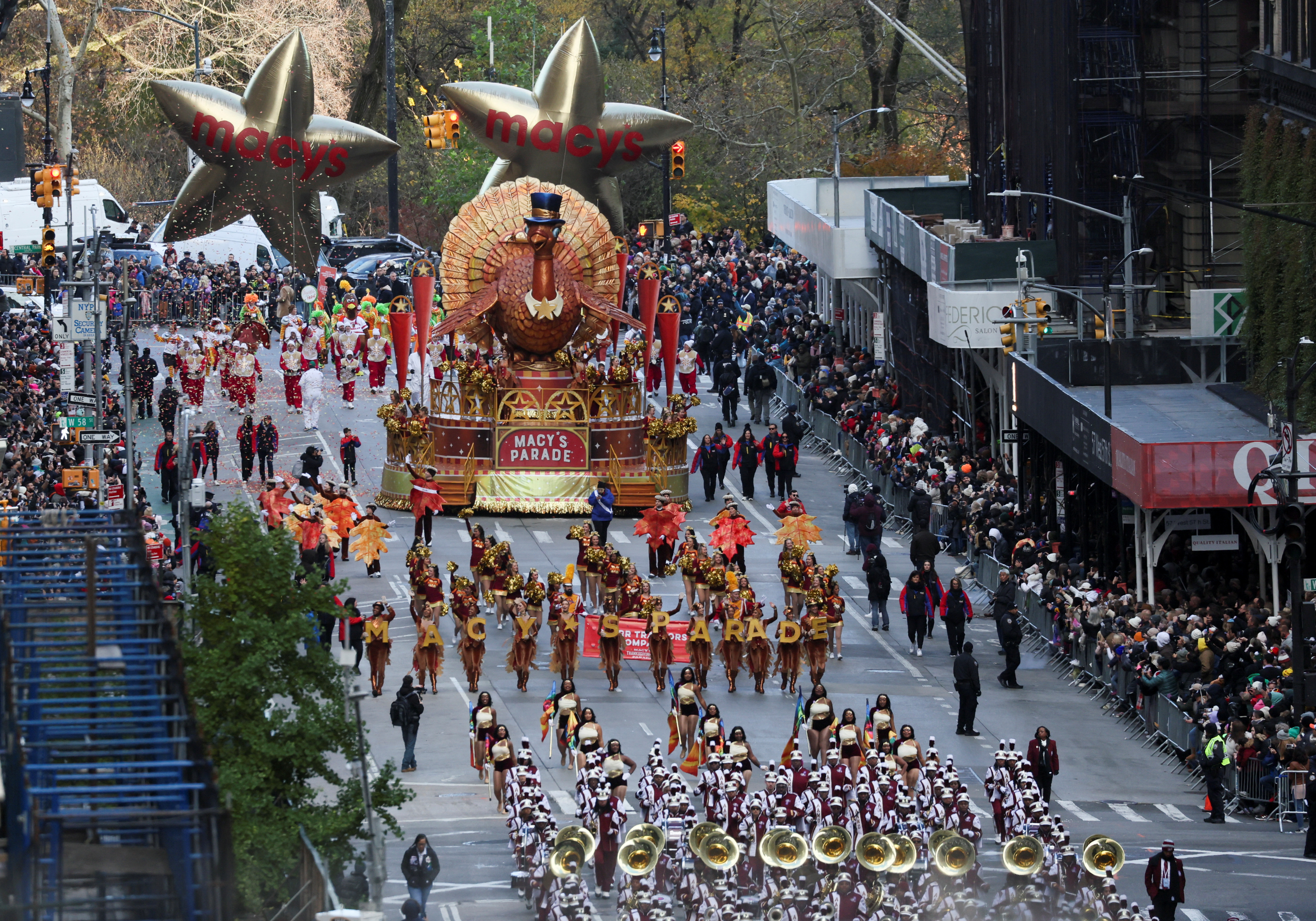 Tom Turkey float rides during the 97th Macy's Thanksgiving Day Parade in Manhattan, New York City, U.S., November 23, 2023. 