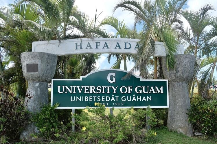 The University of Guam sign is seen on the Mangilao campus on Wednesday, July 12, 2023. 