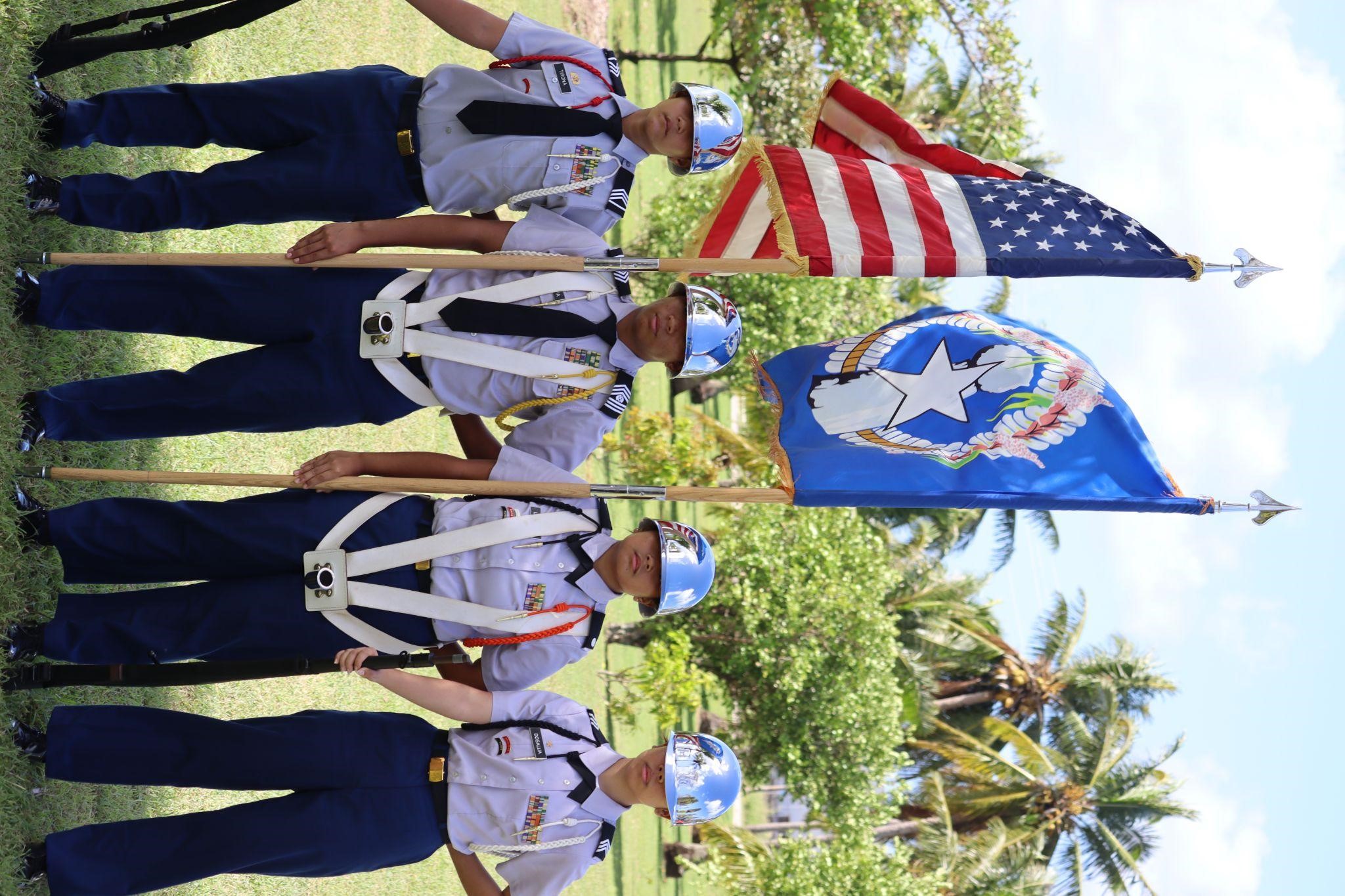 The Color-Guard Team commanded by C/CSM Kelvin Shrestha.