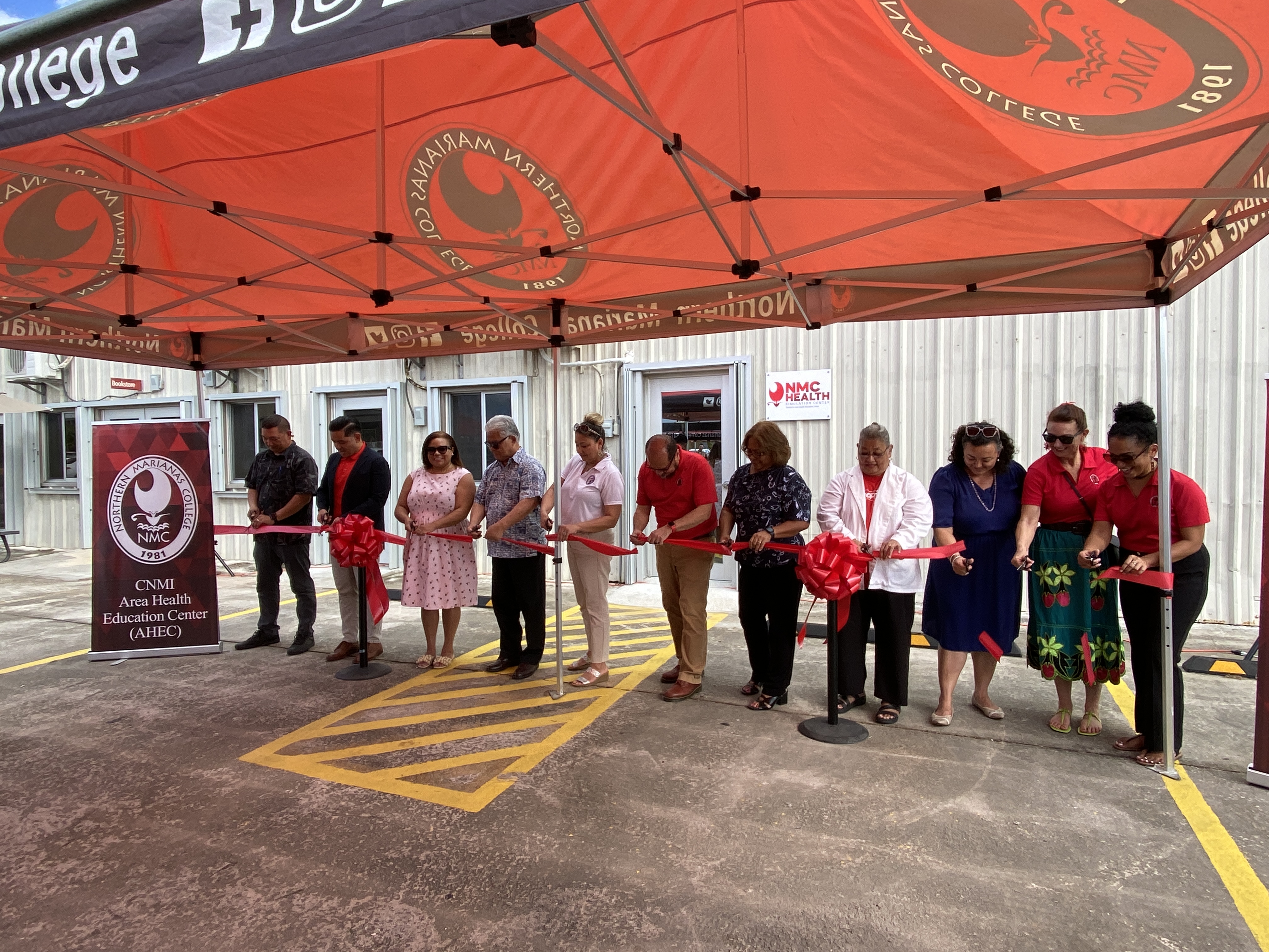 Led by Gov. Arnold I. Palacios, a ribbon-cutting ceremony marked the opening of the NMC Health Simulation Center on Monday.