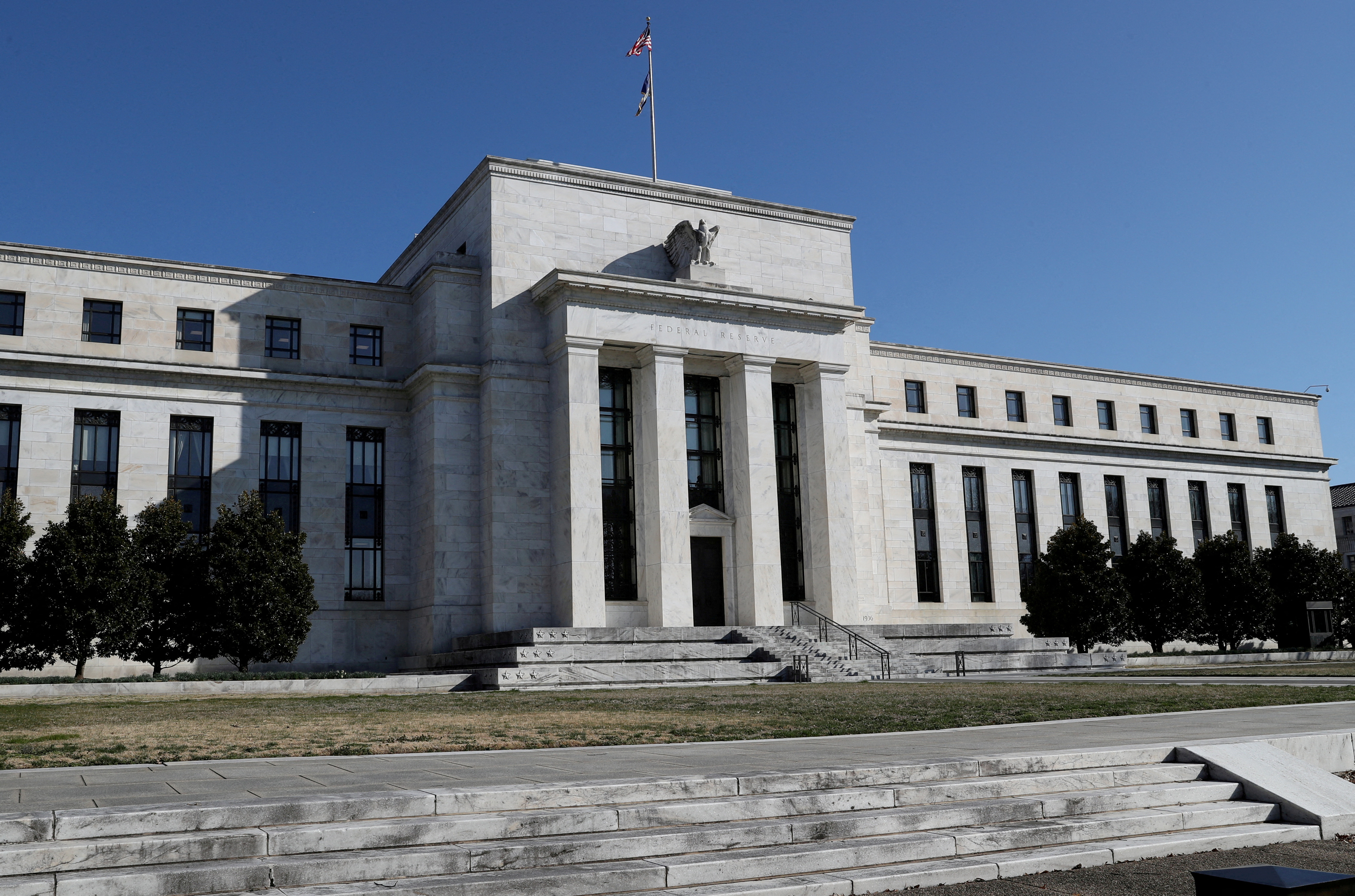 Federal Reserve Board building on Constitution Avenue is pictured in Washington, U.S., March 19, 2019. 