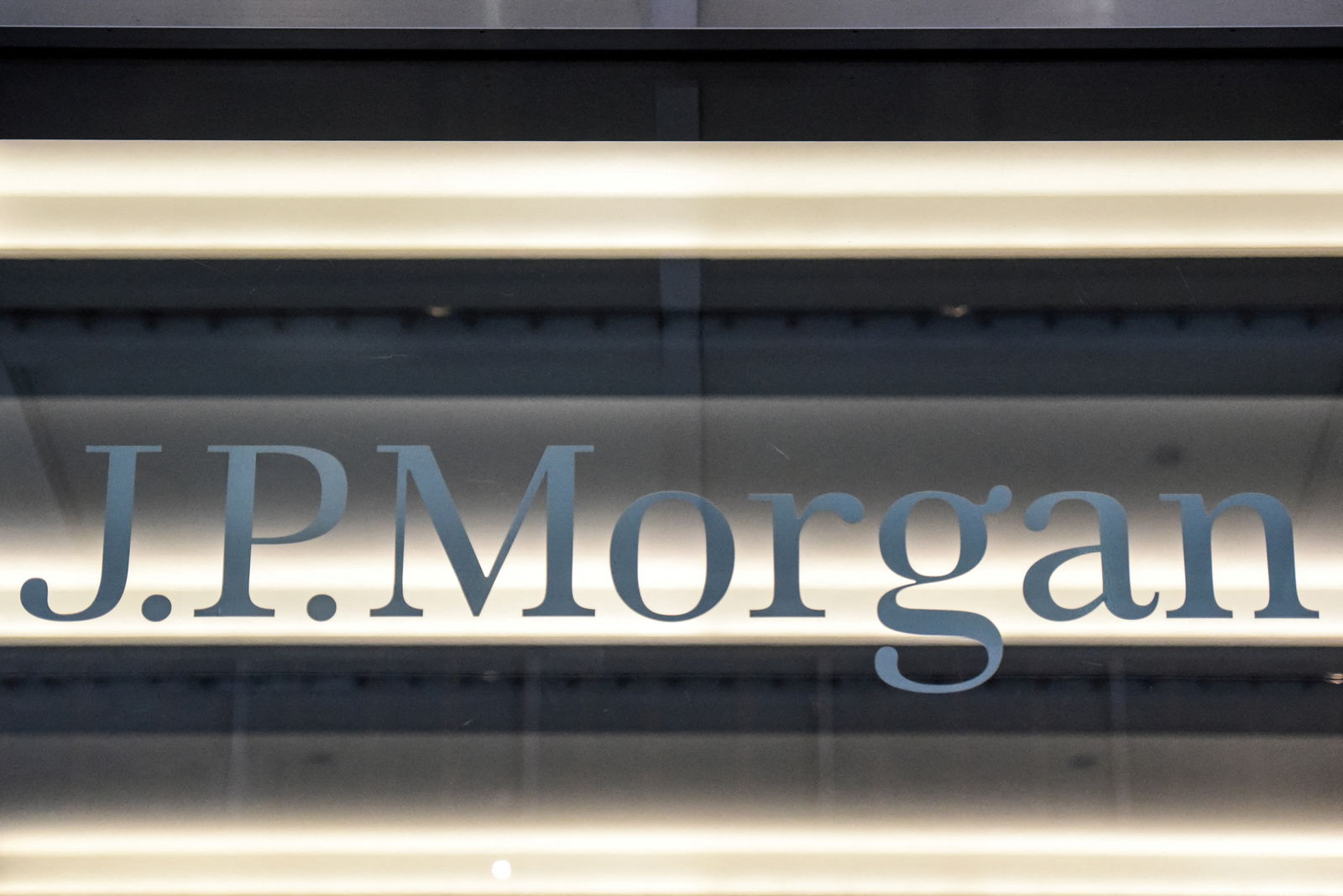 A J.P. Morgan logo is seen in New York City, U.S. January 10, 2017. 