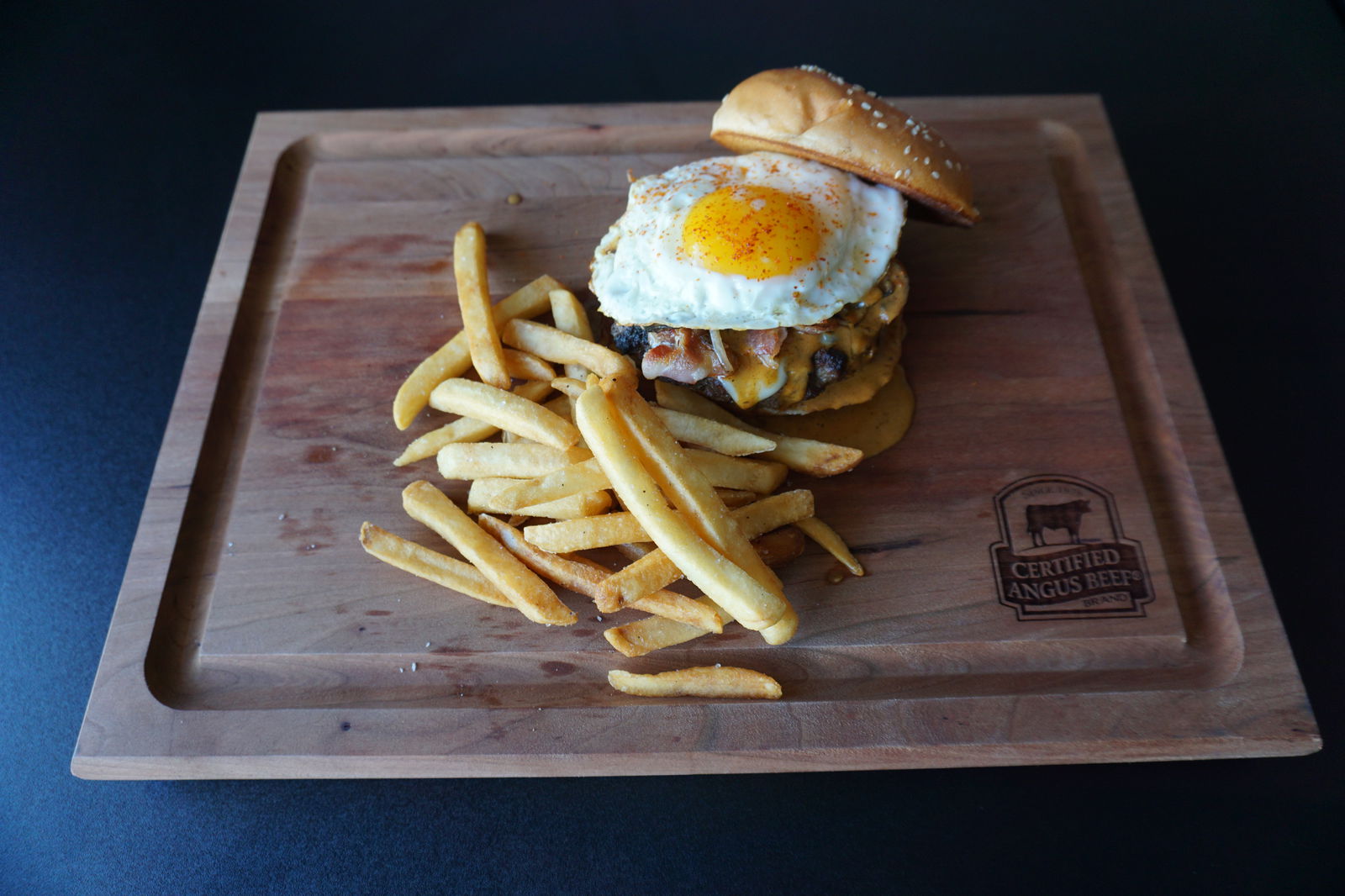 The show-stopping, jaw-dropping Kåksaka Burger is a crowd favorite at Ina's Kitchen. 