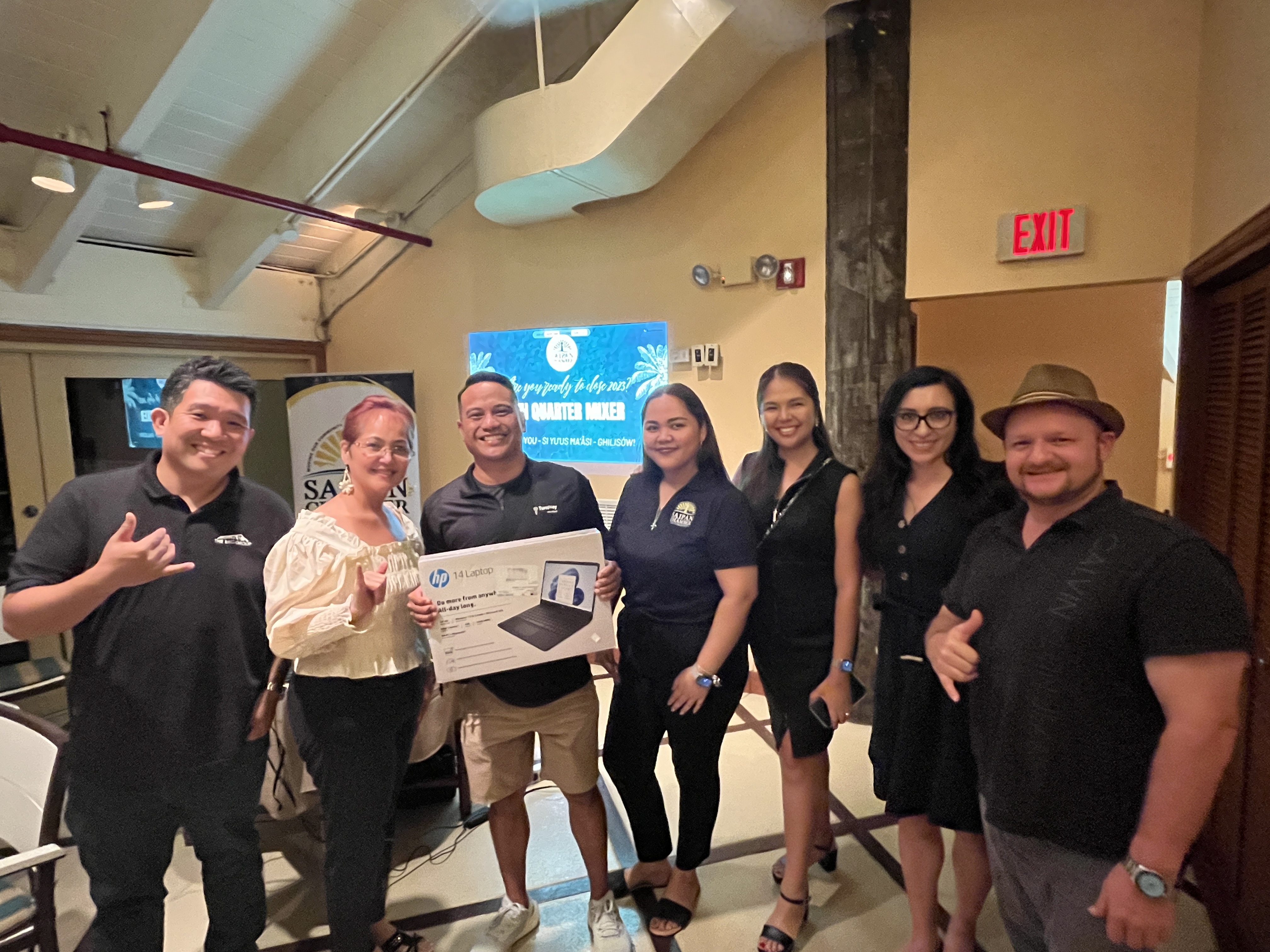 Saipan Chamber of Commerce  member Broc Calvo of Turnkey Solutions was the lucky raffle giveaway winner during SCC’s 4th Quarter Networking Mixer at the Pacific Islands Club-Saipan's Seaside Grill on Nov. 16, 2023.