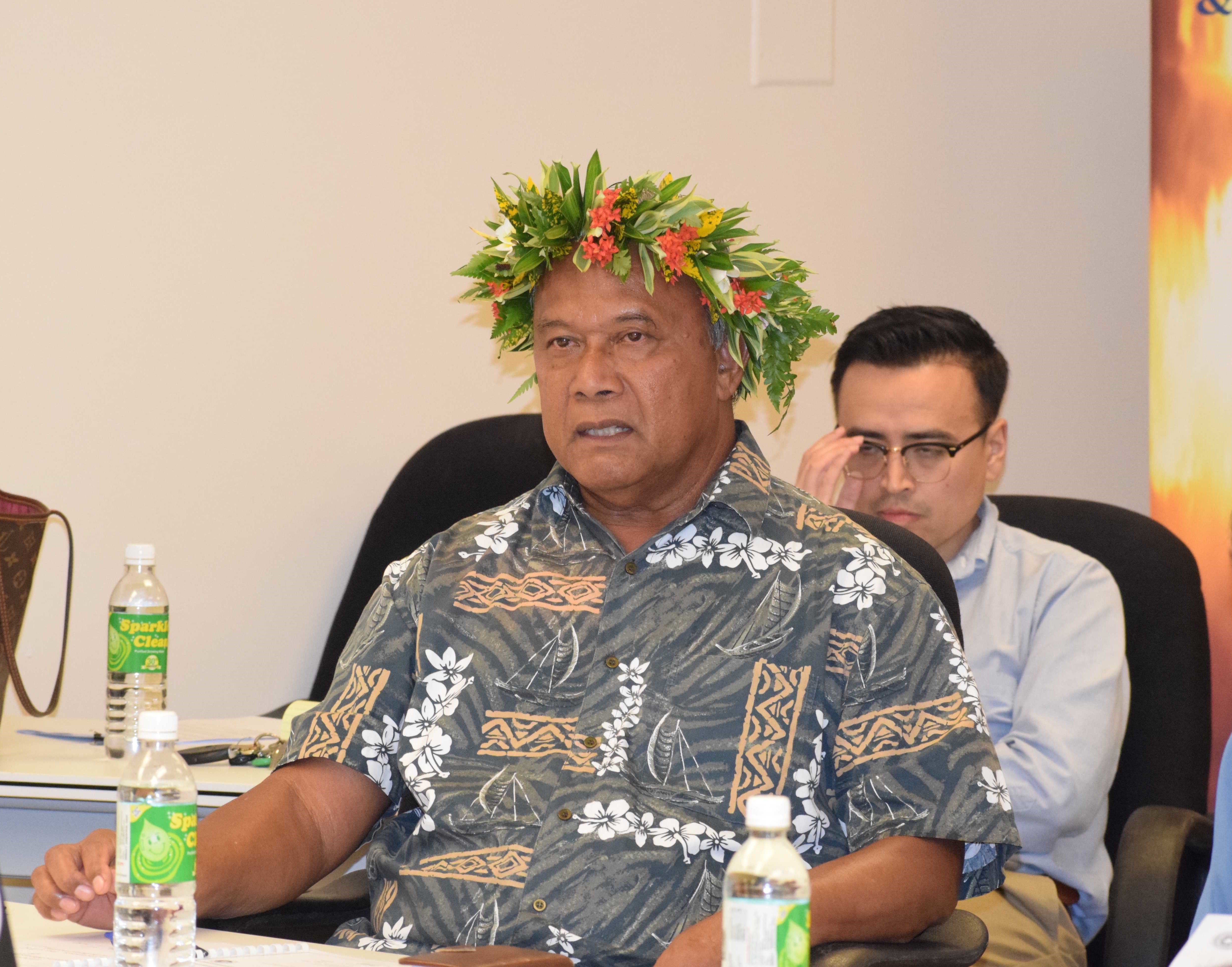 Commonwealth Ports Authority board member Ramon A. Tebuteb speaks during a CPA board meeting.
