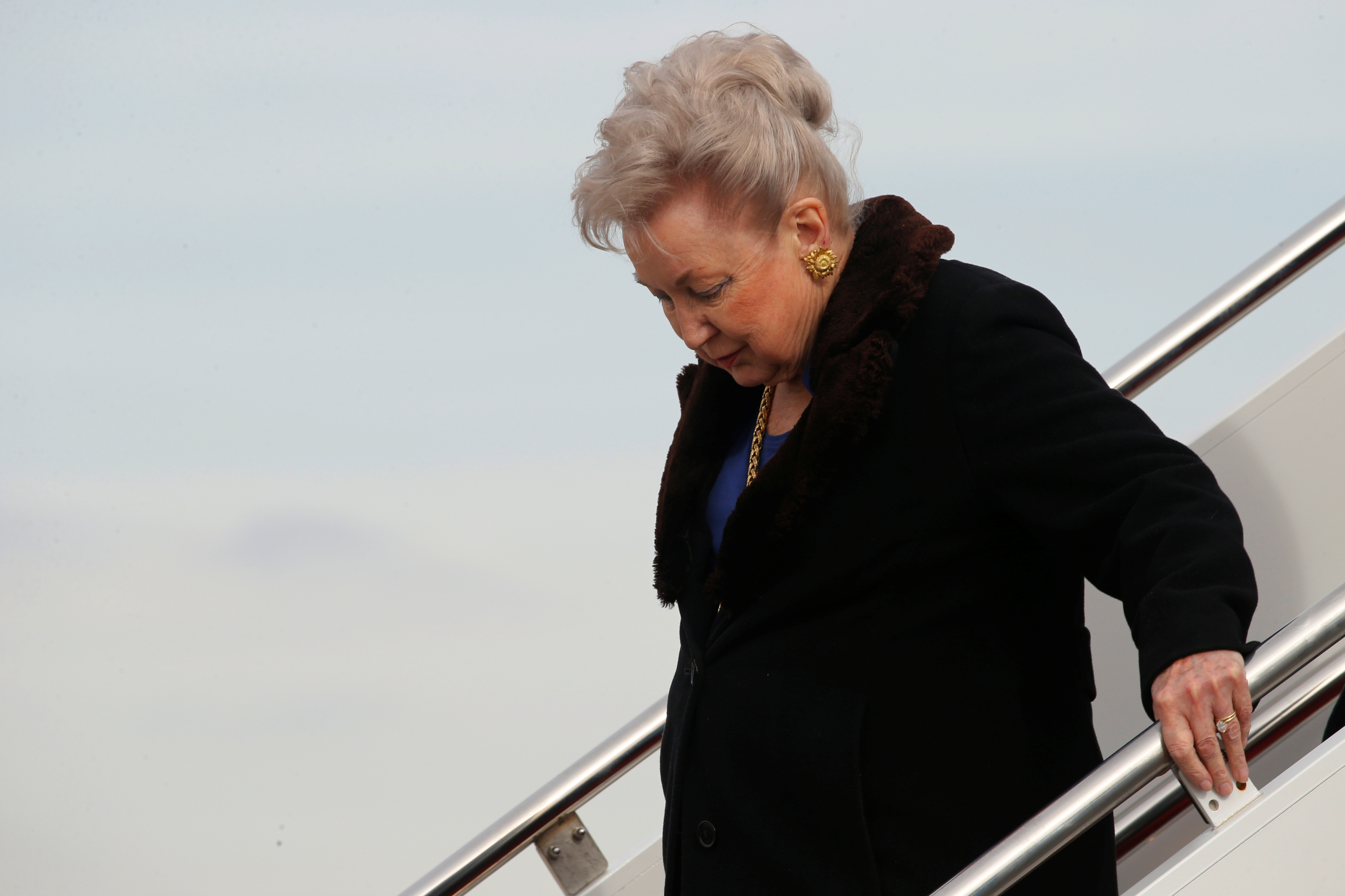 U.S. President-elect Donald Trump's sister Maryanne Trump Barry arrives ahead of the inauguration with Trump aboard a U.S. Air Force jet at Joint Base Andrews, Maryland, U.S. January 19, 2017. 