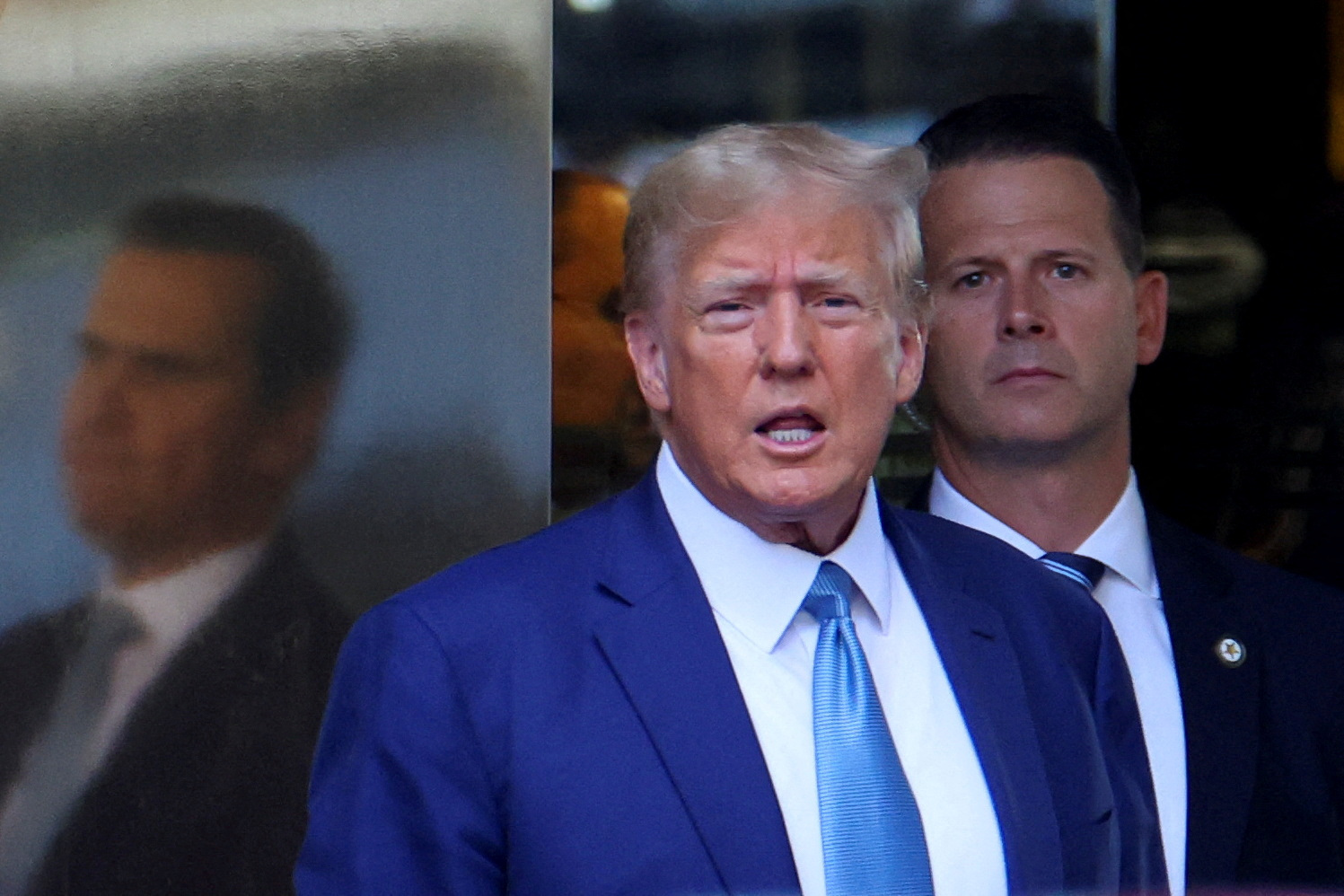 Former U.S. President Donald Trump departs from Trump Tower in New York City, U.S., April 13, 2023. 