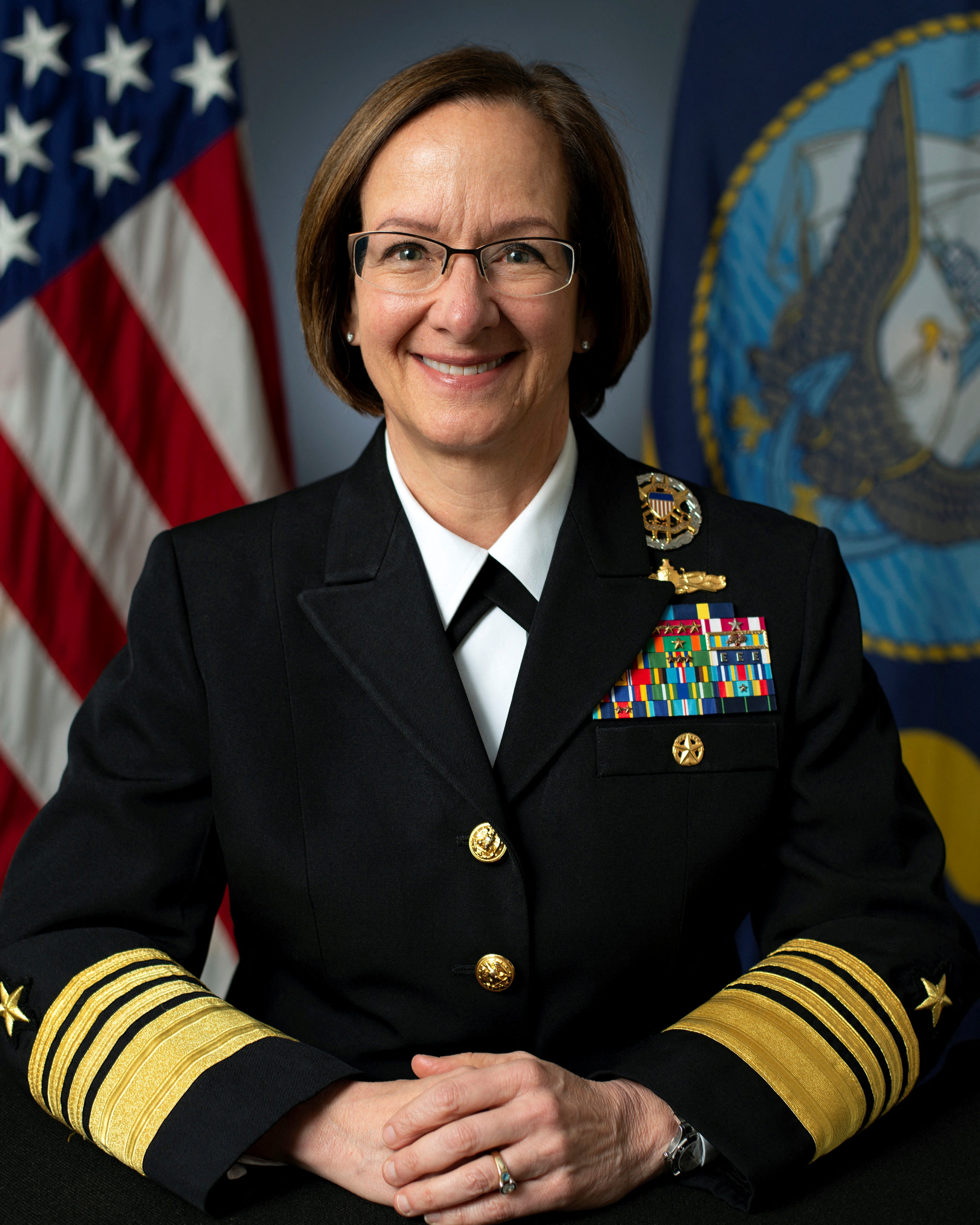 U.S. Navy Admiral Lisa Franchetti poses in an undated handout photo, obtained by Reuters on November 2, 2023. U.S. 